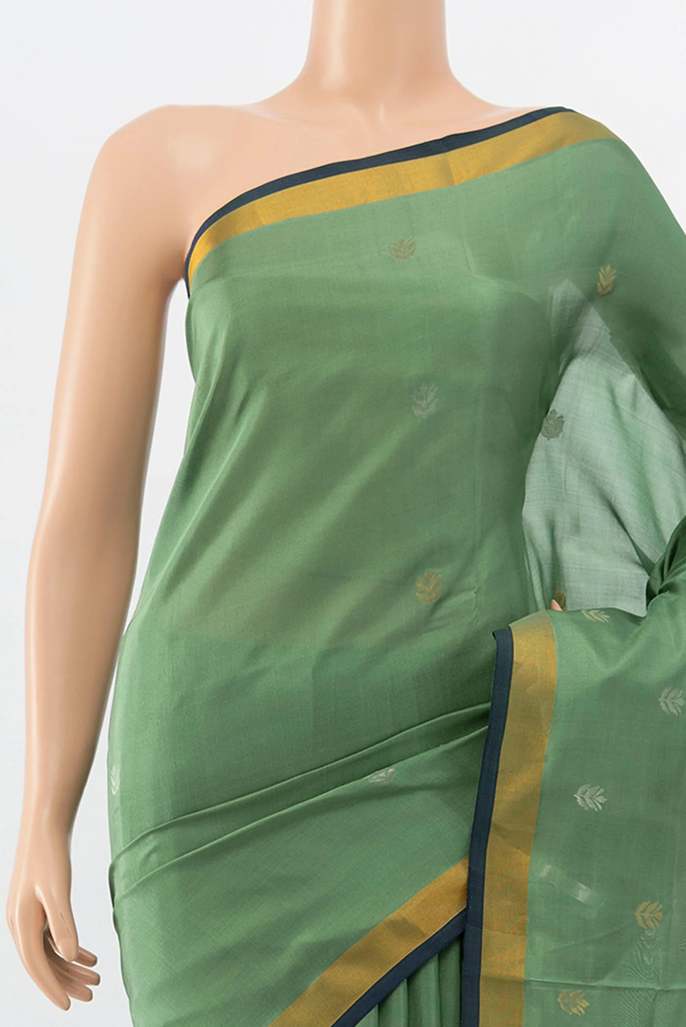 Light Green Uppada Silk Saree - Image 2