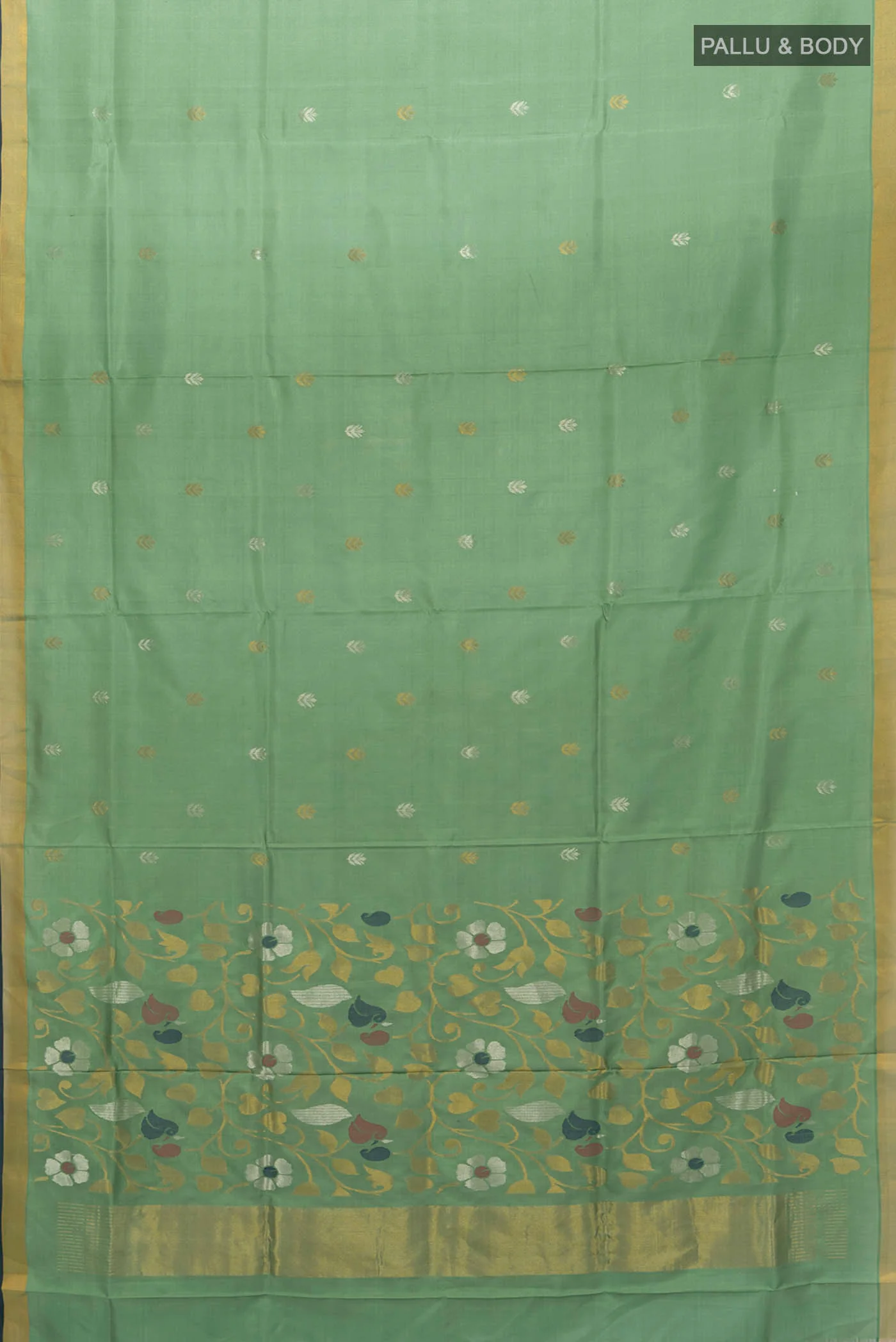 Light Green Uppada Silk Saree - Image 5