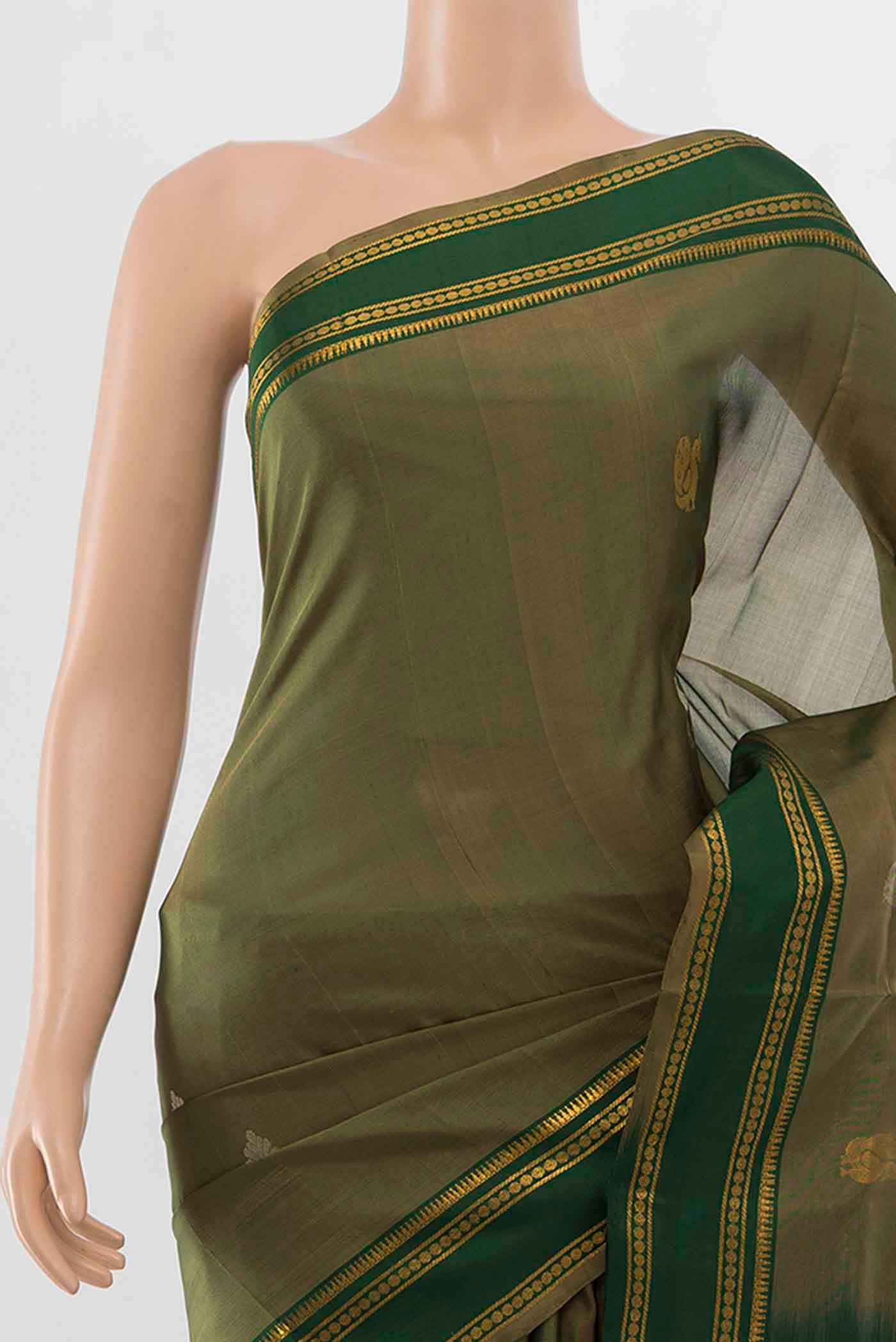Light Green Uppada Silk Saree - Image 2