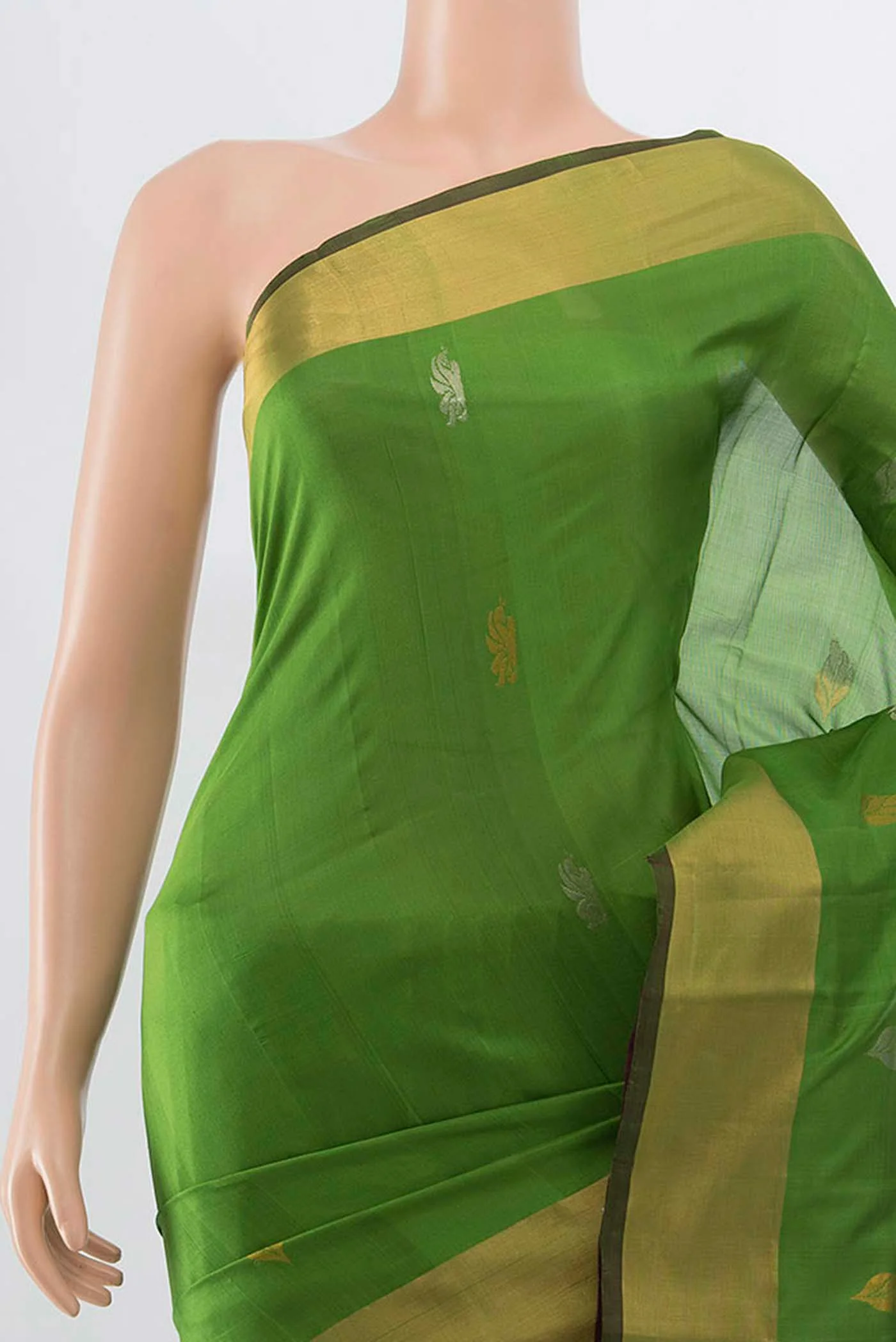 Light Green Uppada Silk Saree - Image 2