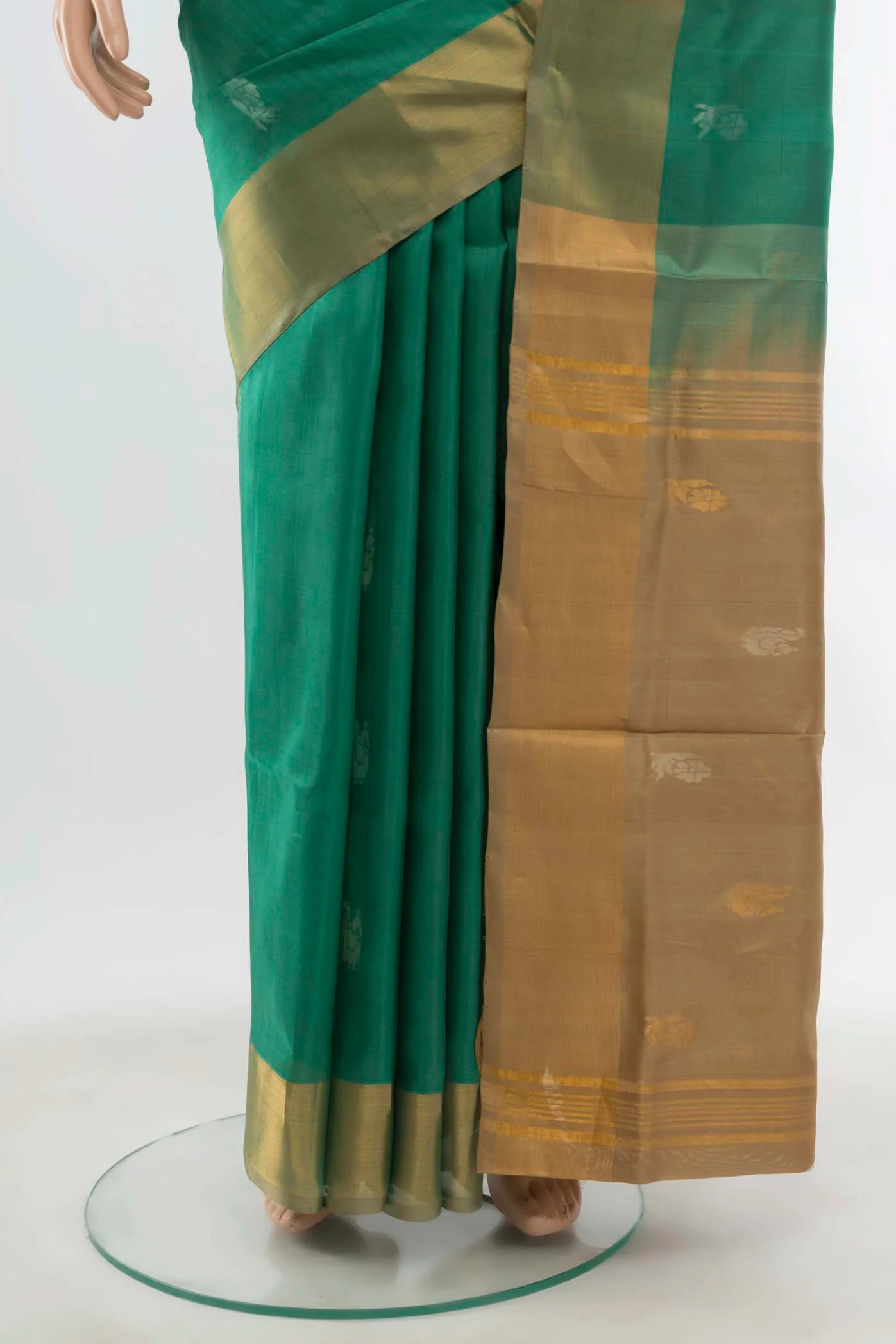 Green Uppada Silk Saree - Image 3
