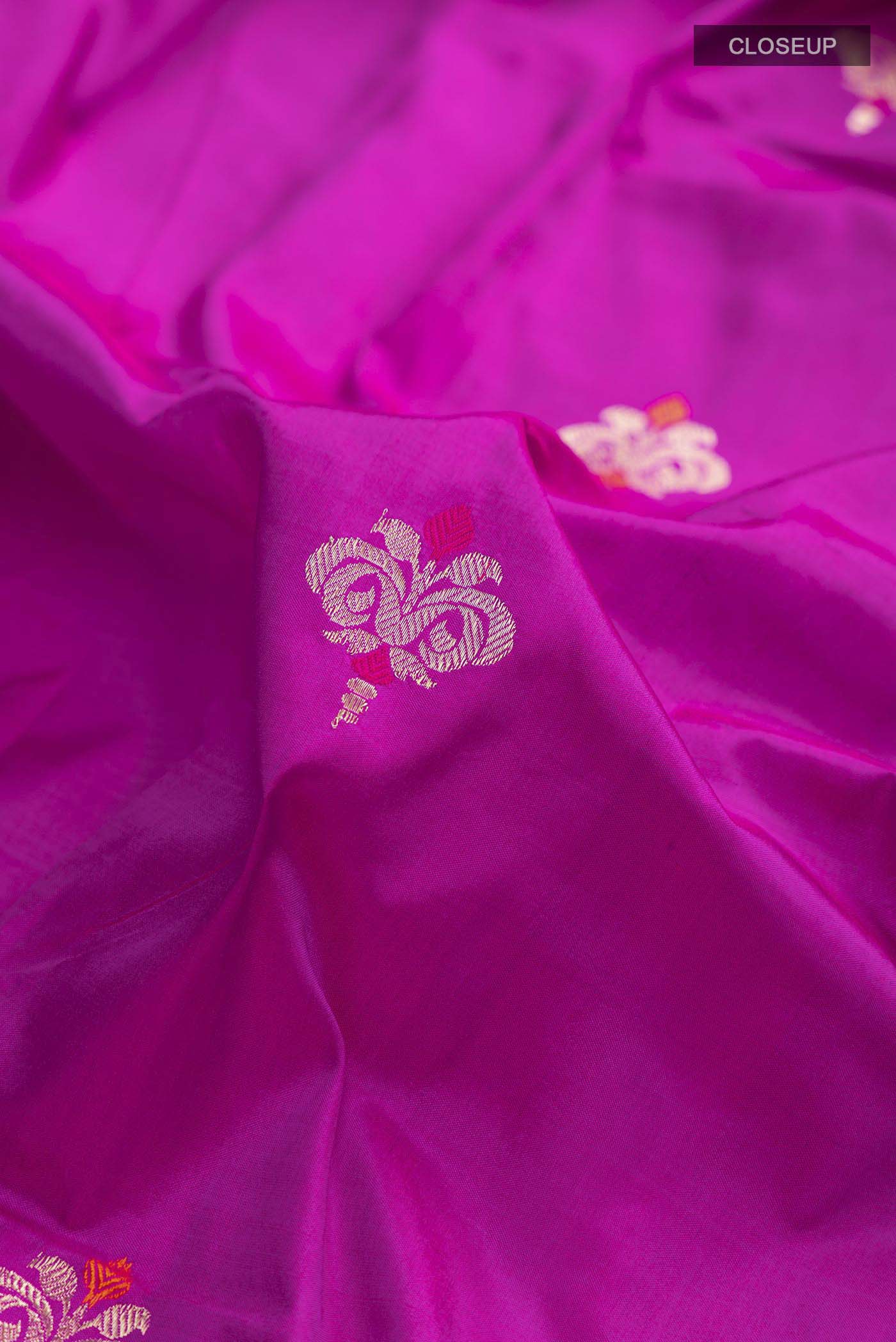 Light Magenta Banarasi Katan Silk Saree - Image 2