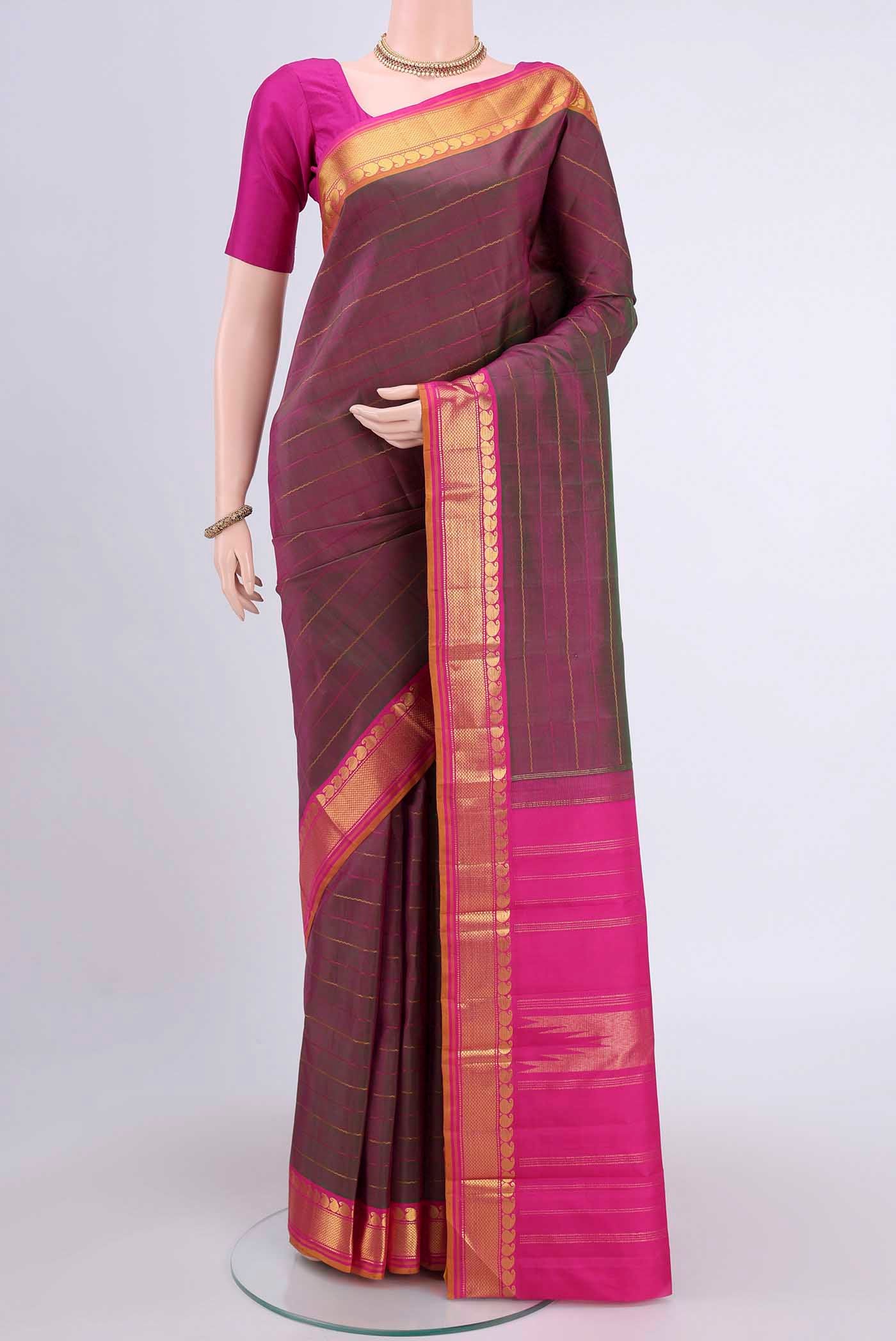 Purple Kanchipuram Silk Saree