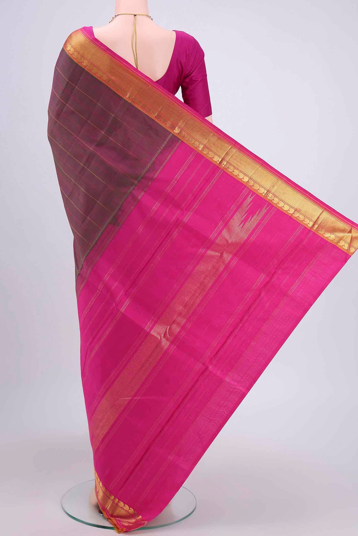 Purple Kanchipuram Silk Saree - Image 3