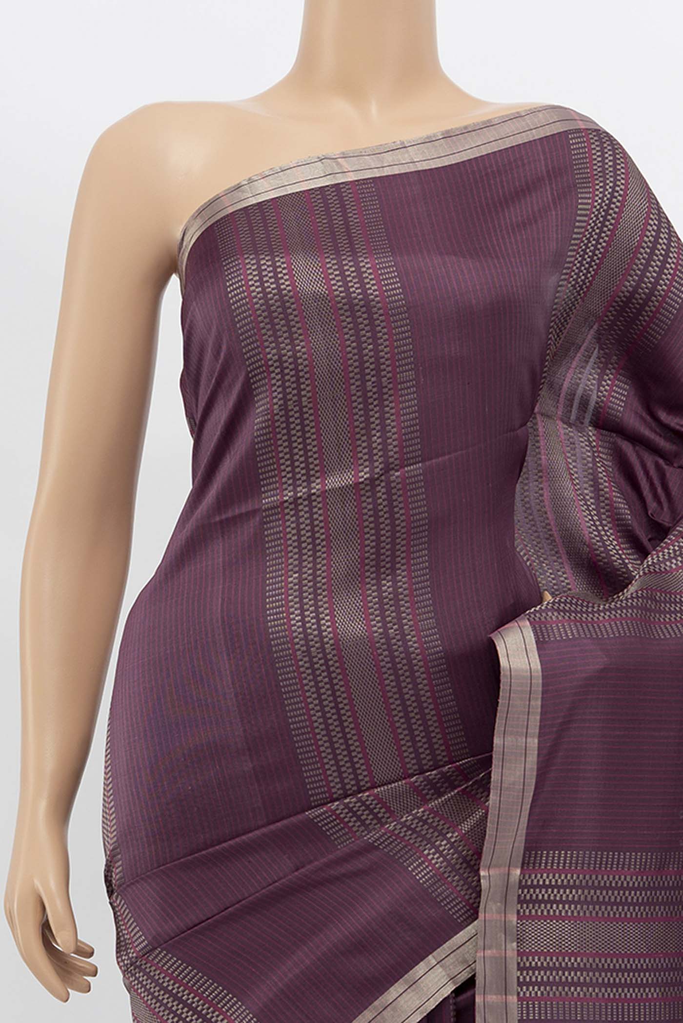 Light Magenta Soft Silk Saree - Image 2
