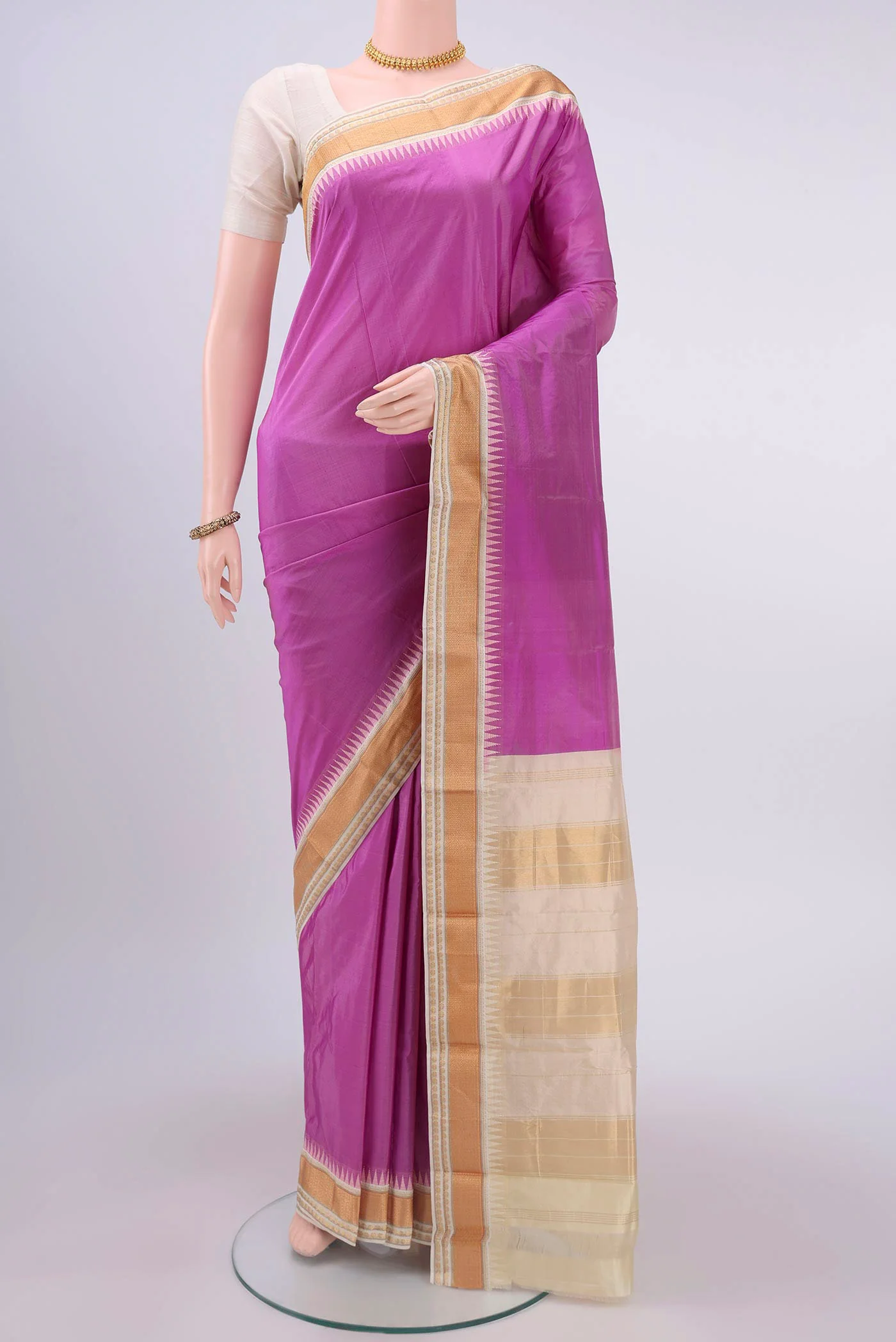 Lavender Bangalore Silk - kadyal Saree