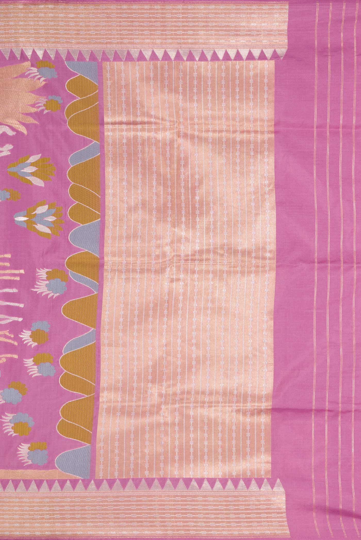 Lilac Dual Tone Banarasi Silk Saree - Image 7