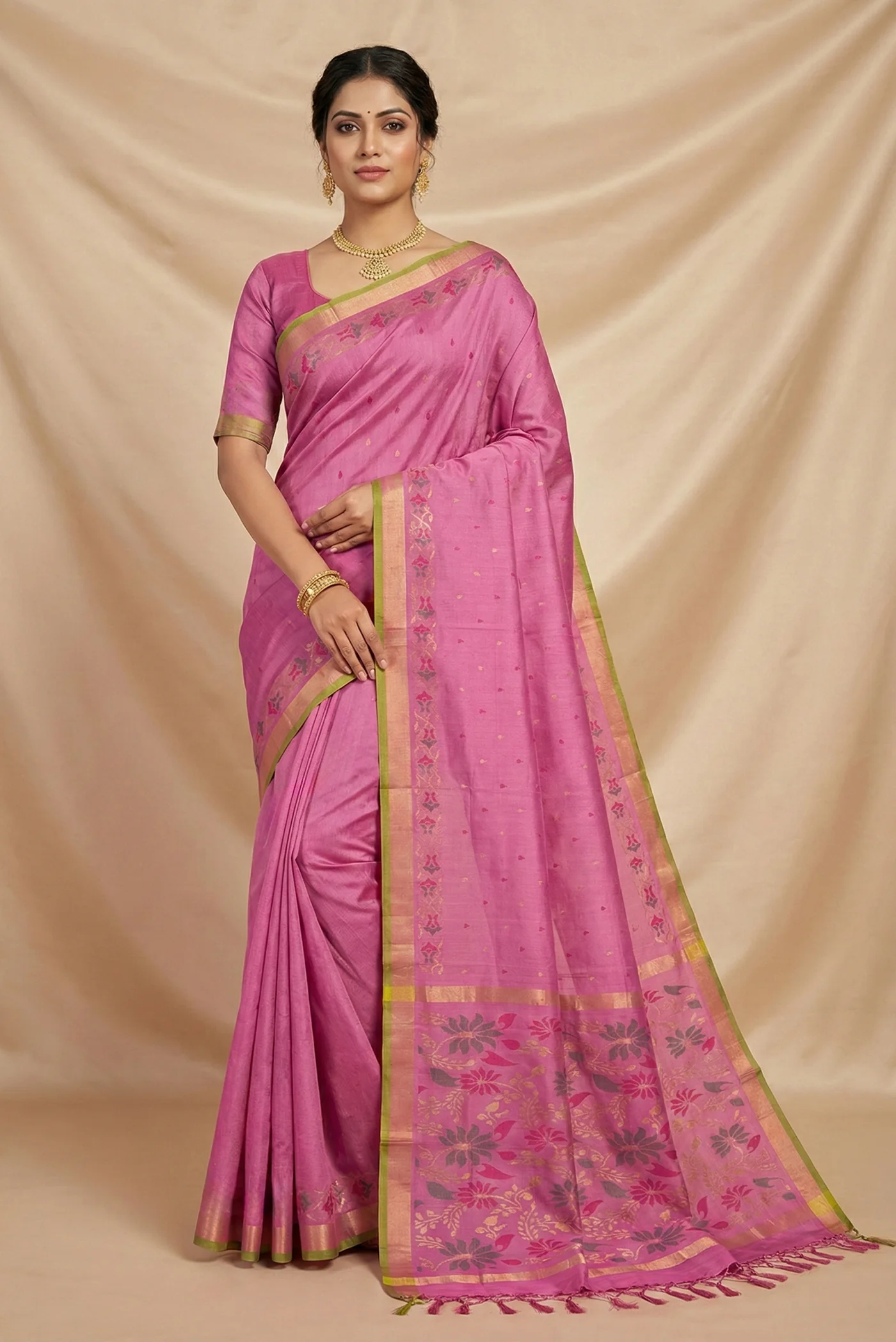 Pink Uppada Silk Saree