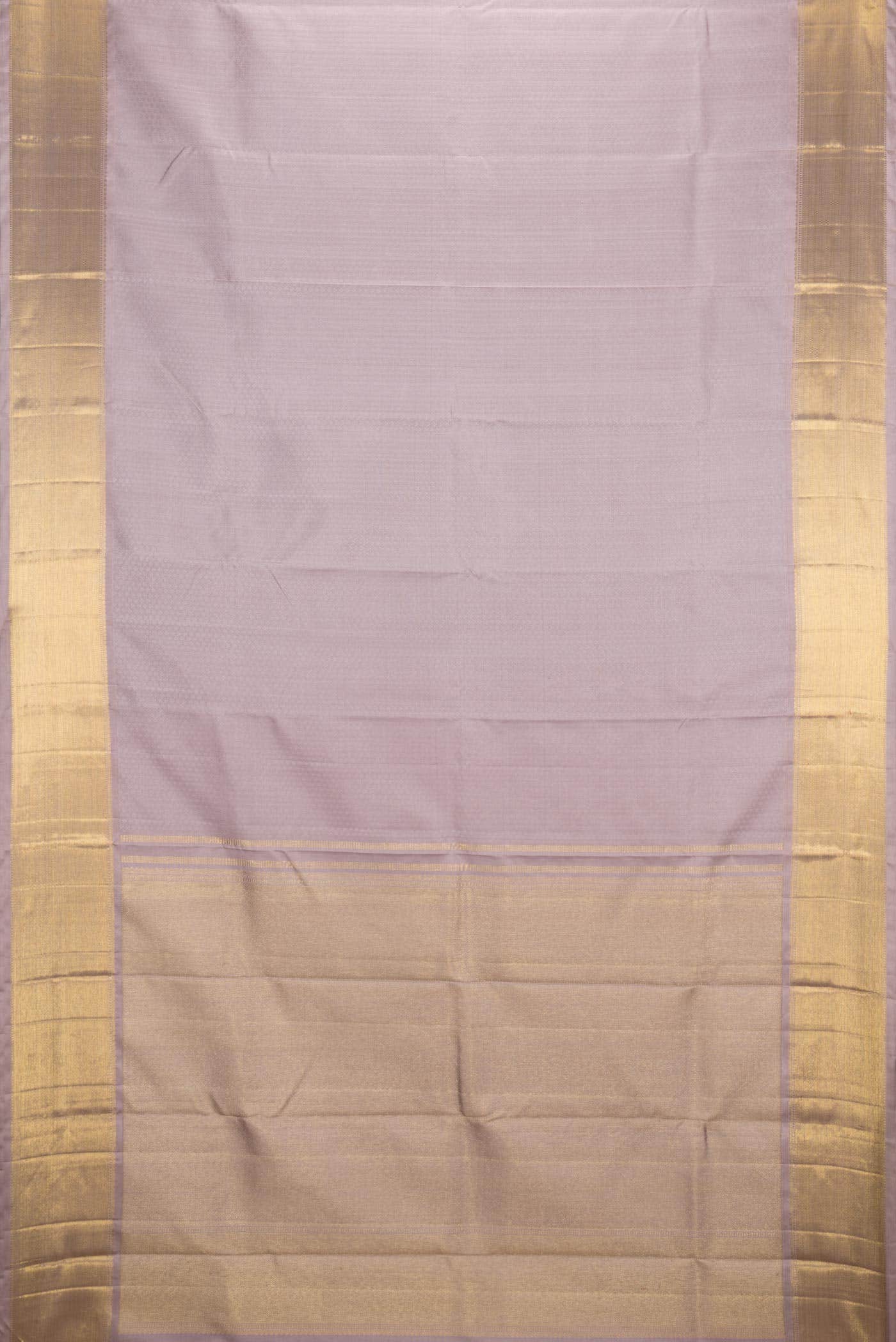 Pure Silk Pure Zari Lilac Kanchipuram Saree - Image 4