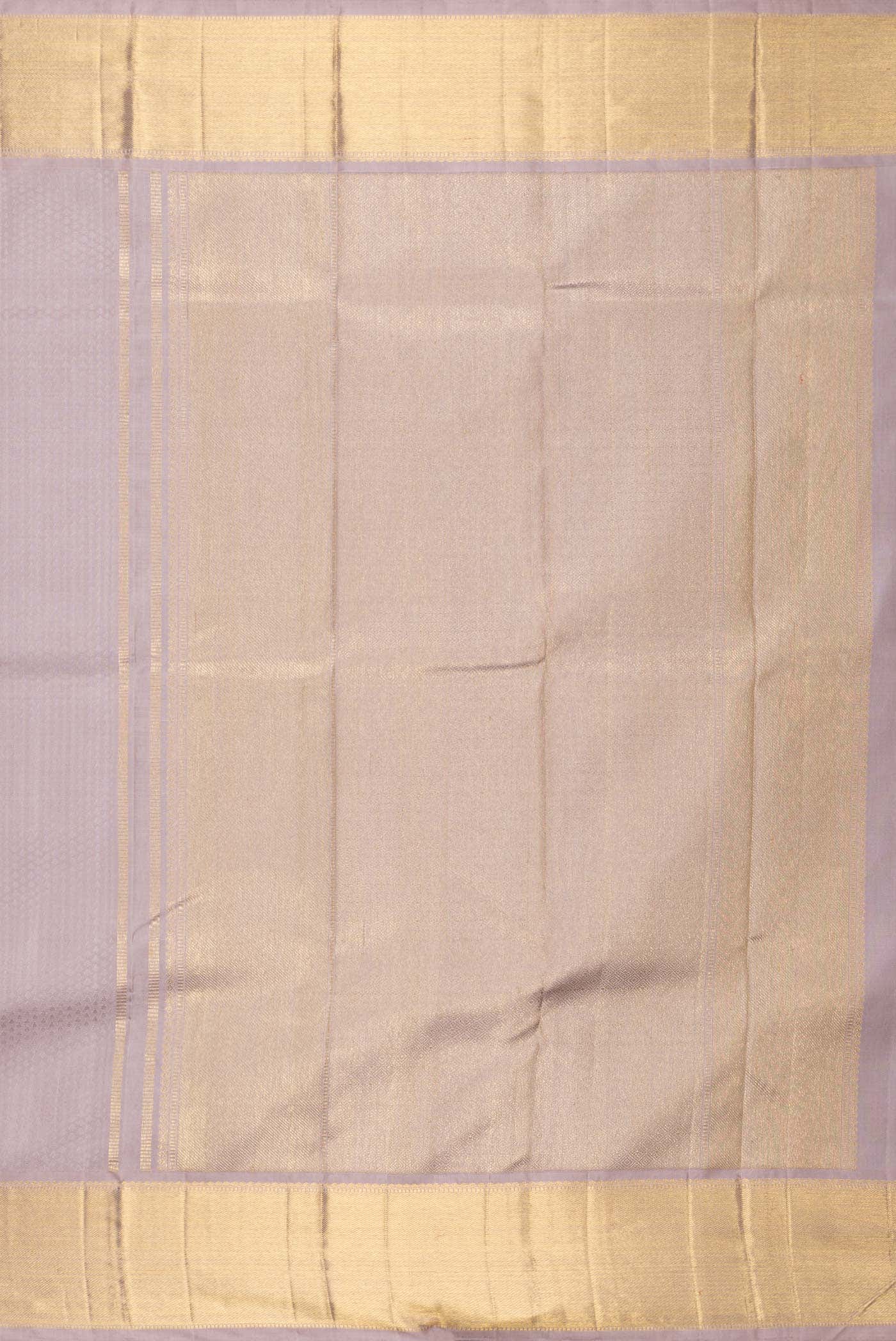 Pure Silk Pure Zari Lilac Kanchipuram Saree - Image 5