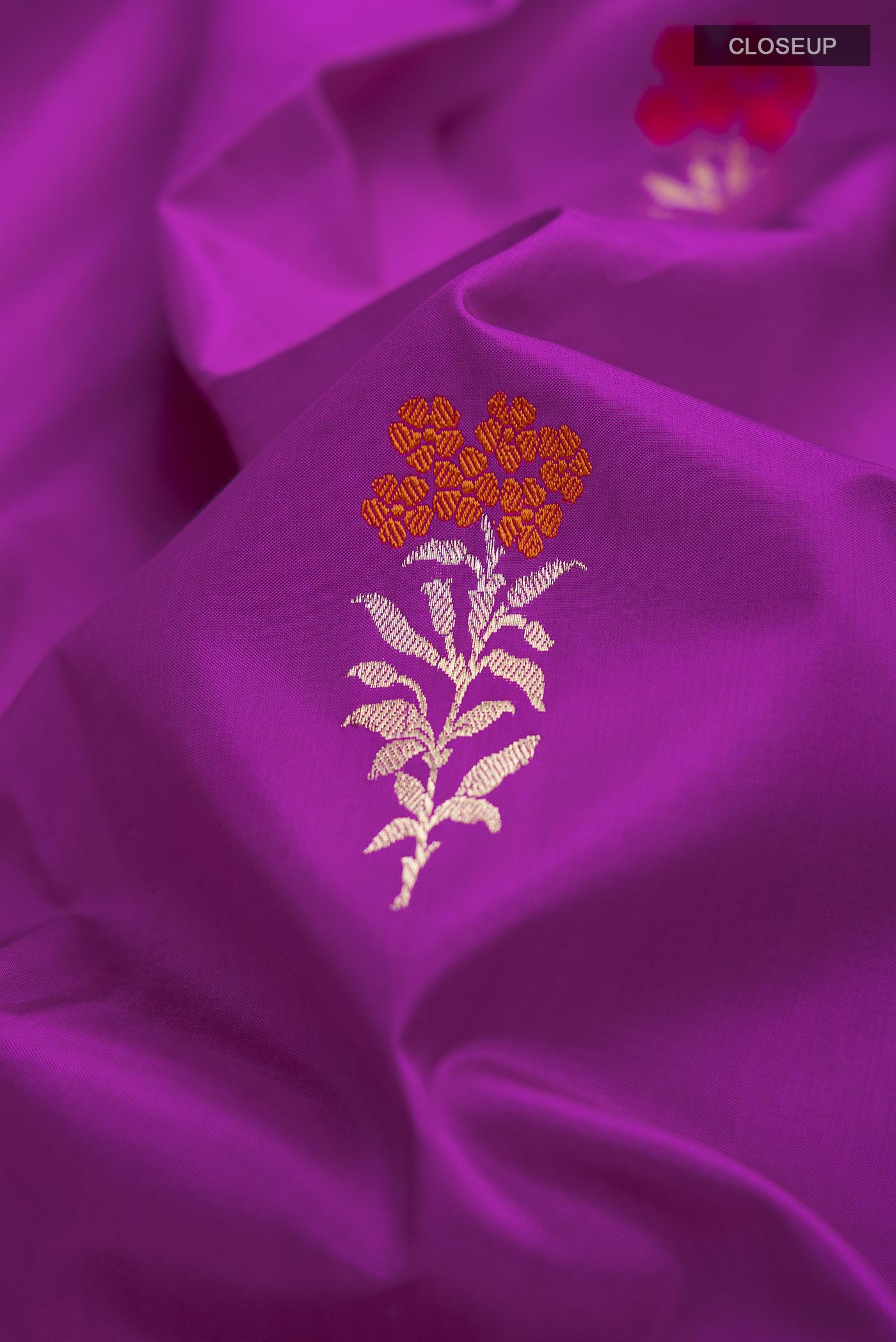 Purple Banarasi Katan Silk Saree - Image 2
