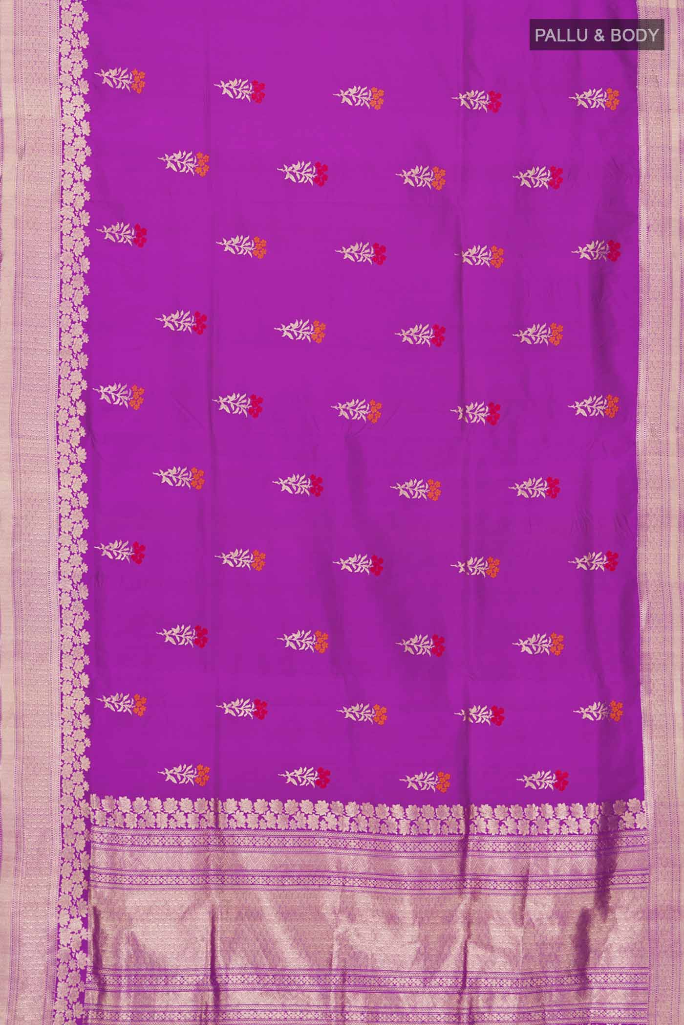 Purple Banarasi Katan Silk Saree - Image 5