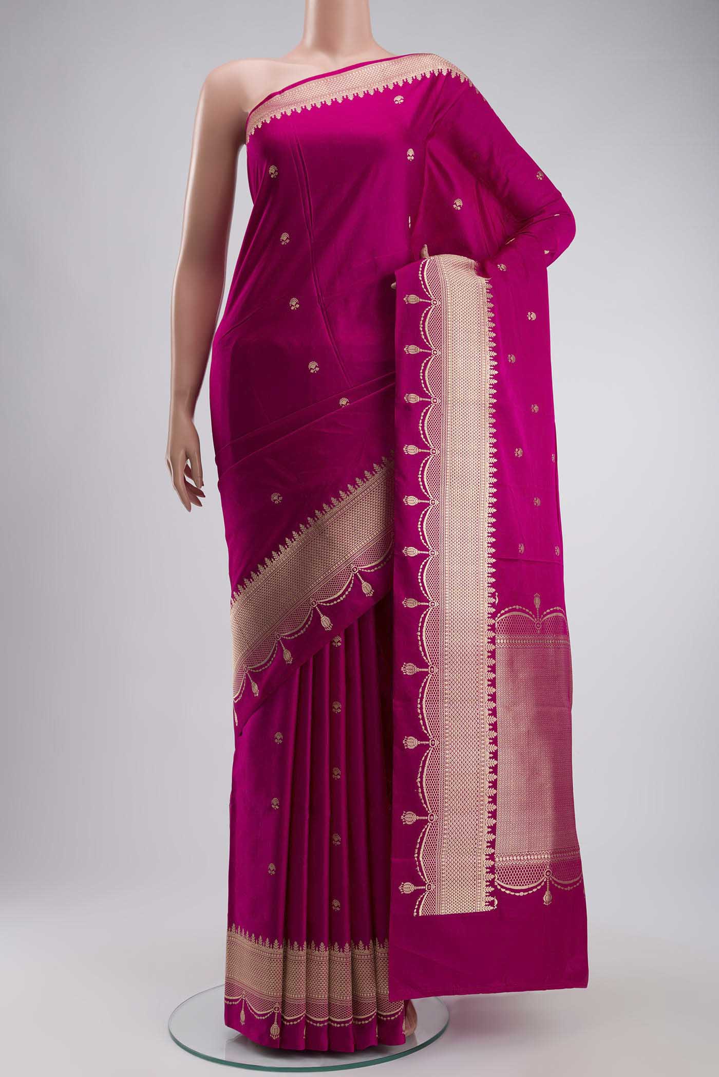 Magenta Banarasi Katan Silk Saree