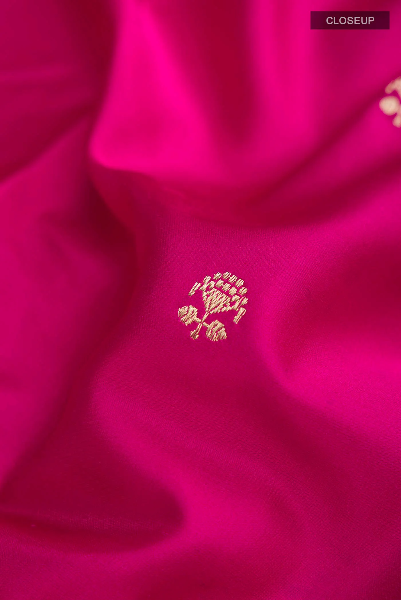 Magenta Banarasi Katan Silk Saree - Image 2