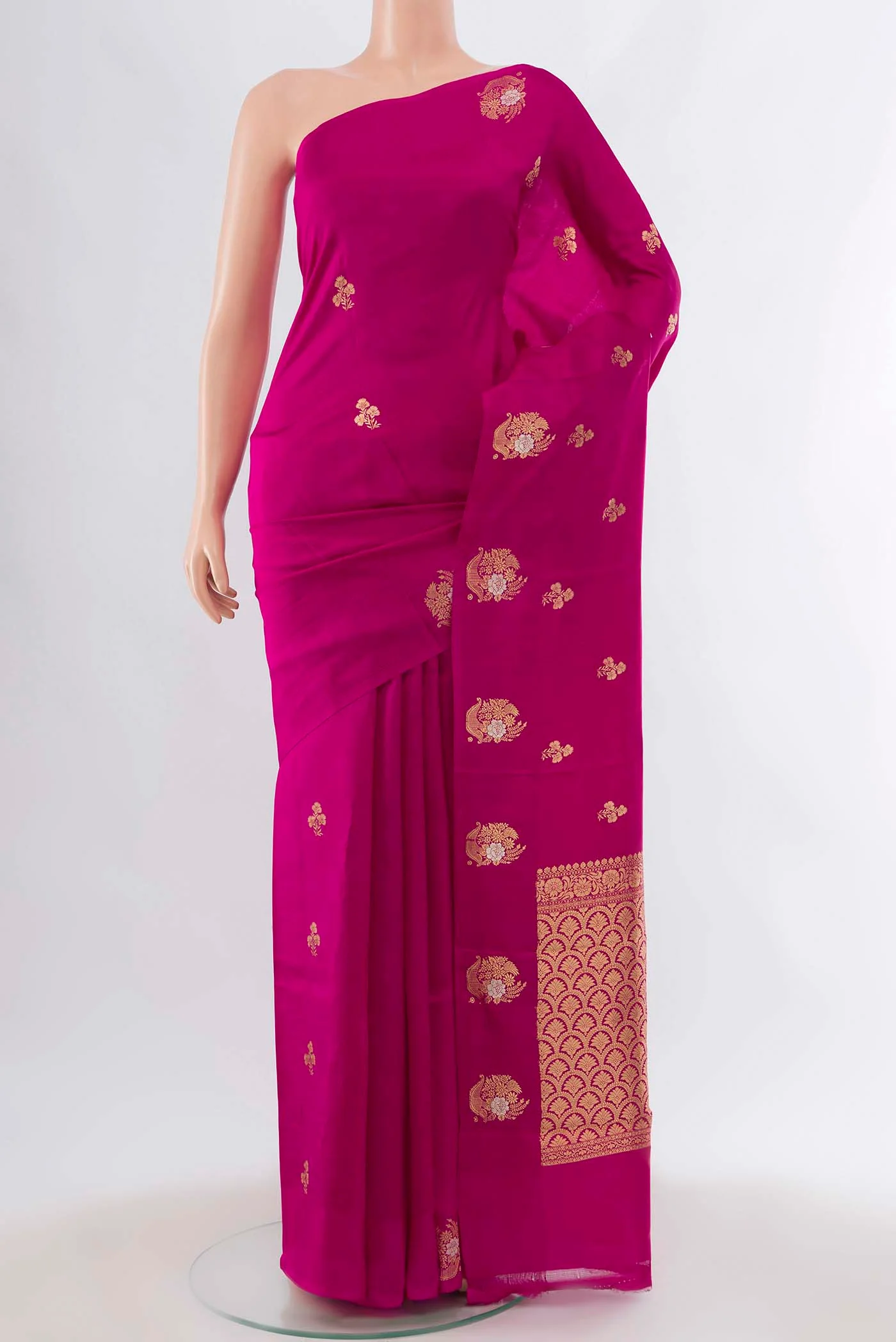 Magenta Banarasi Katan Silk Saree
