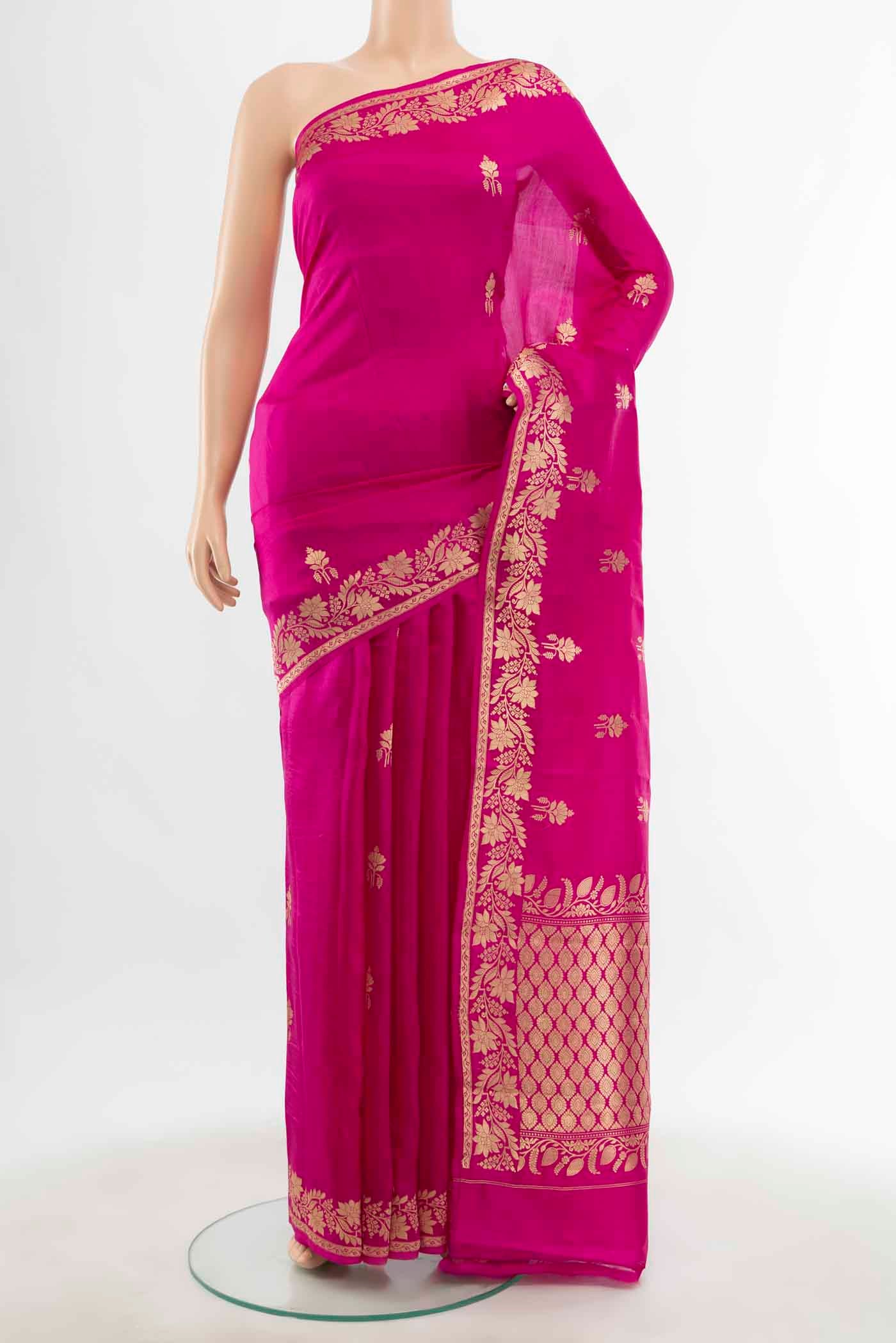 Magenta Banarasi Katan Silk Saree