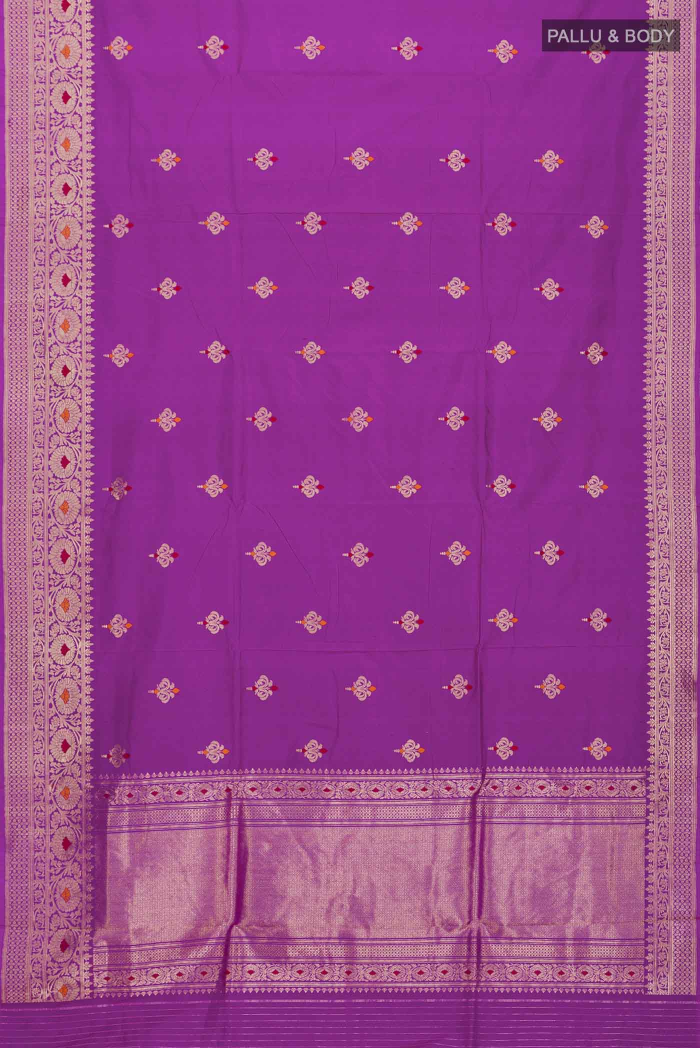 Purple Banarasi Katan Silk Saree - Image 5
