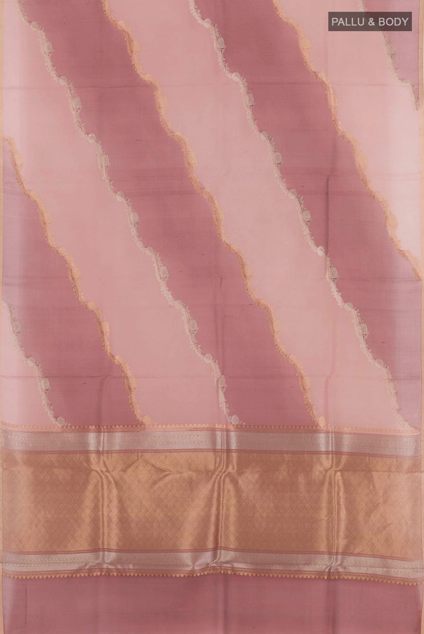 Mauve Banarasi Kora Silk Saree - Image 3