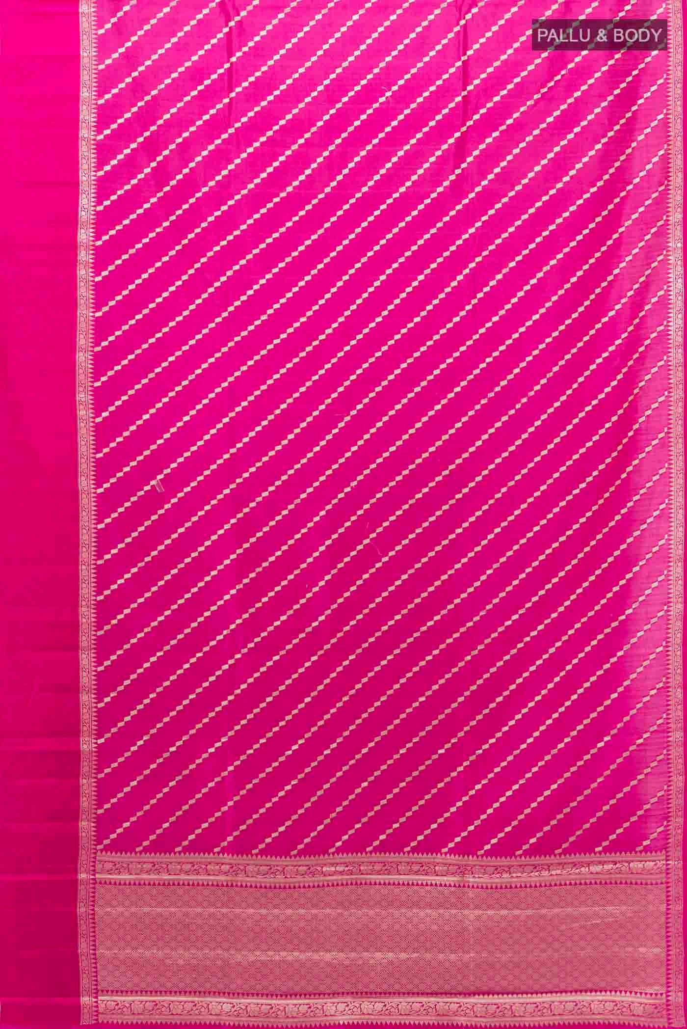 Magenta Banarasi Raw Silk Saree - Image 5