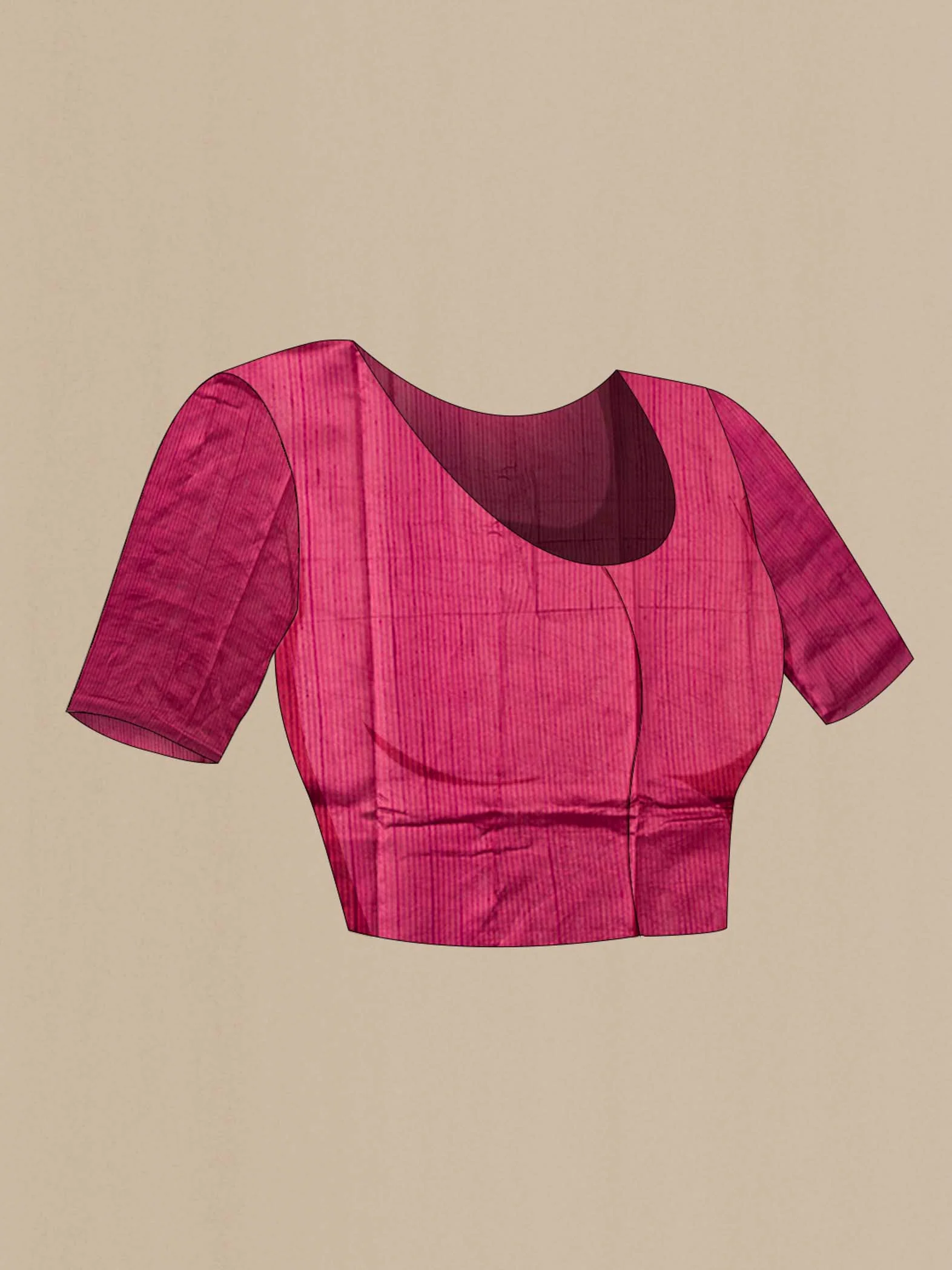 Magenta Banarasi Raw Silk Saree - Image 4