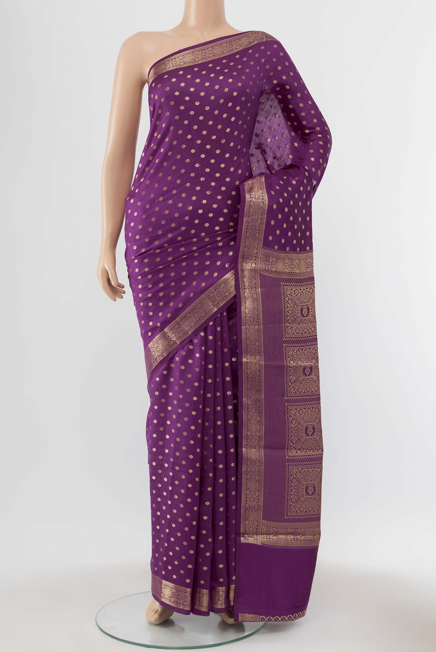 Magenta Banarasi Raw Silk Saree