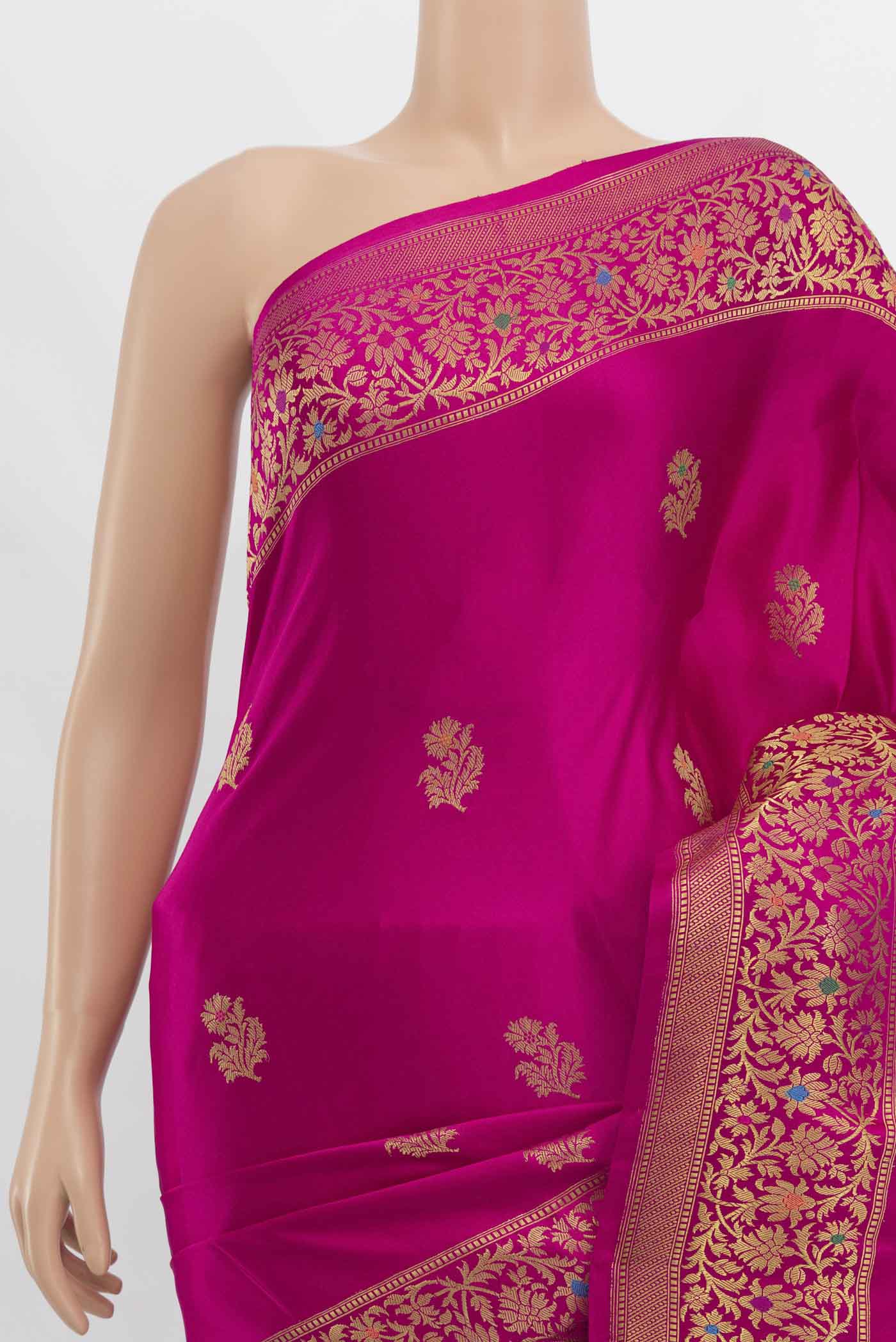 Rani Pink Banarasi Silk Saree - Image 2