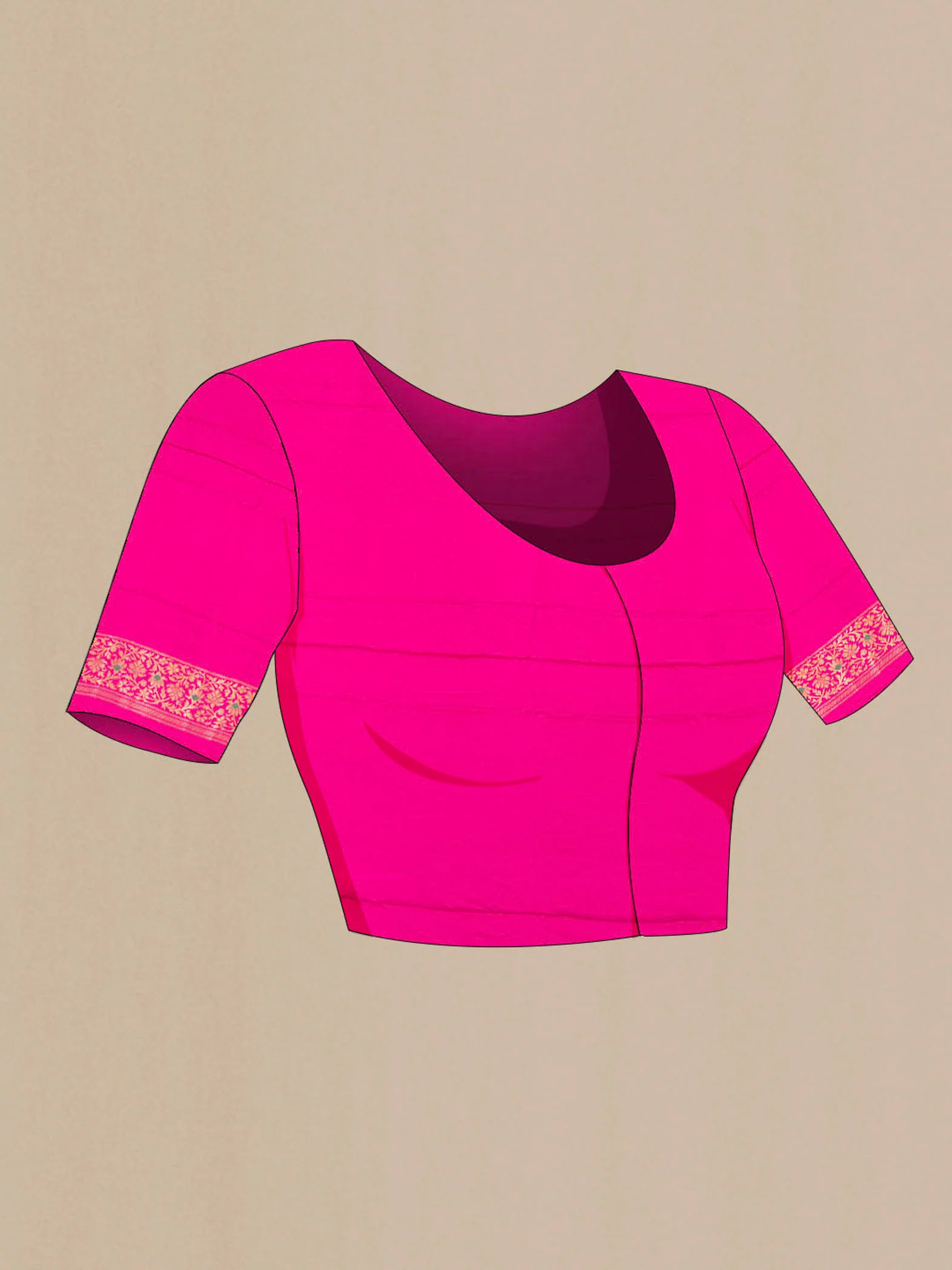 Rani Pink Banarasi Silk Saree - Image 4