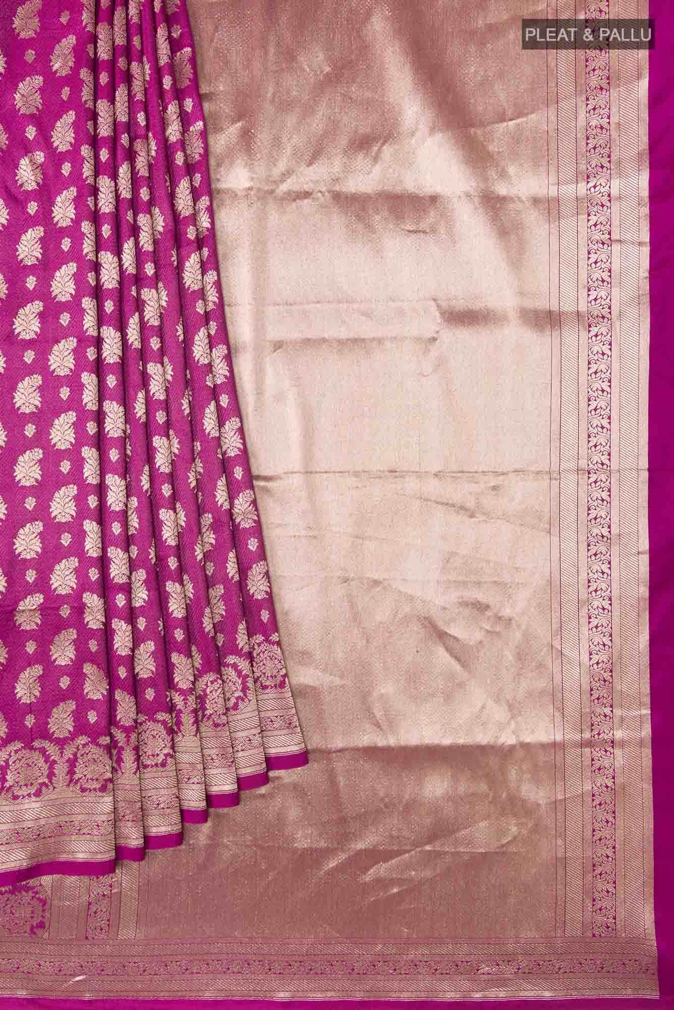 Bhumi-Magenta Banarasi Silk Saree - Image 3