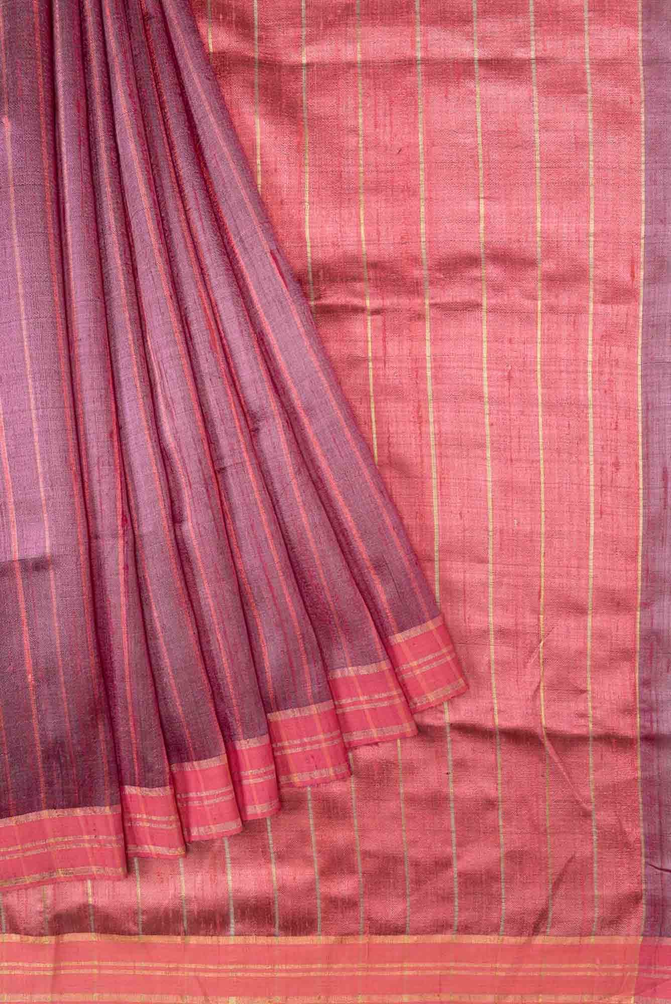 Avni-Magenta Bhagalpuri Tussar Silk Saree - Image 2