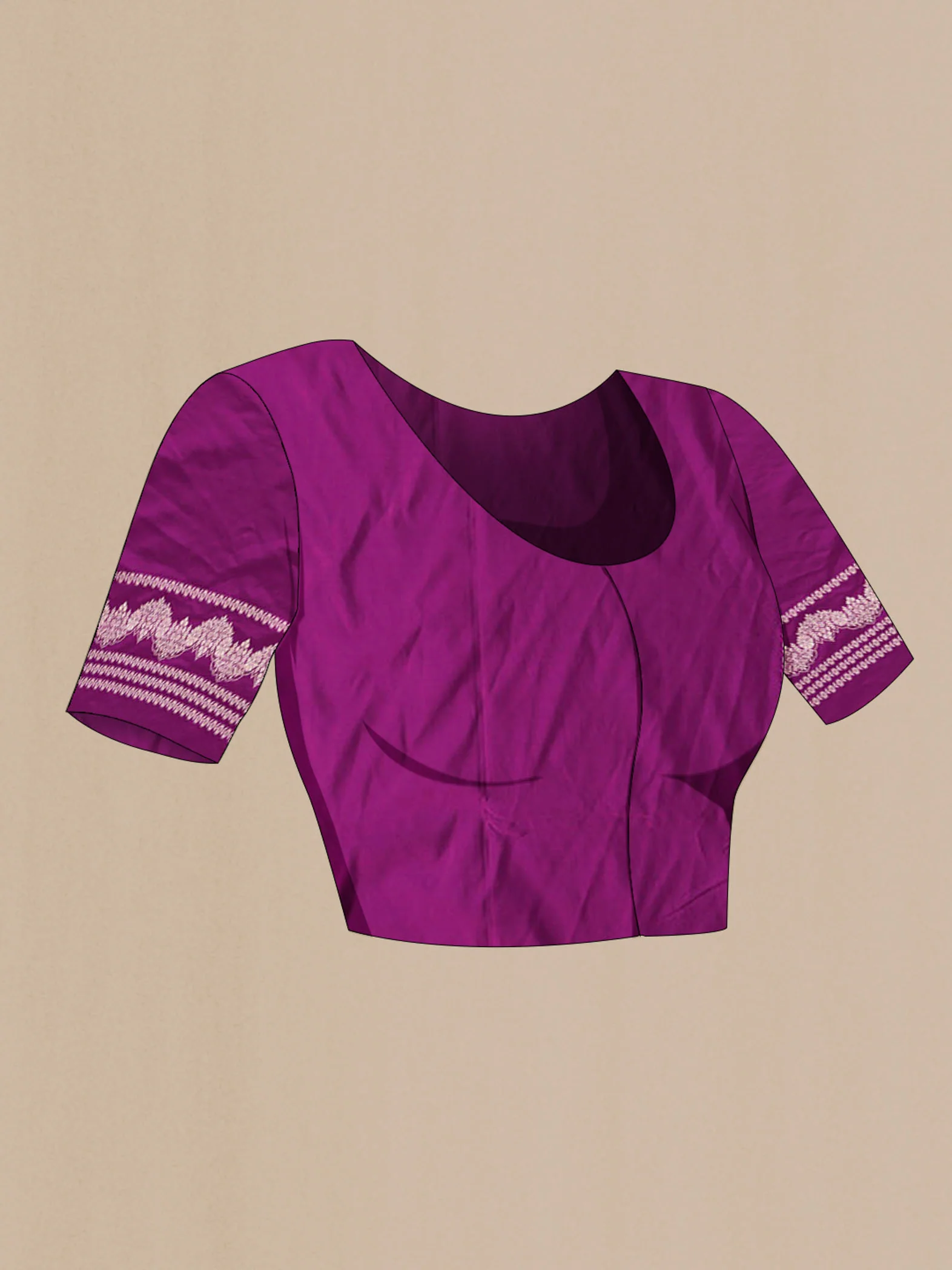 Magenta Blended Banarasi Silk Saree - Image 4