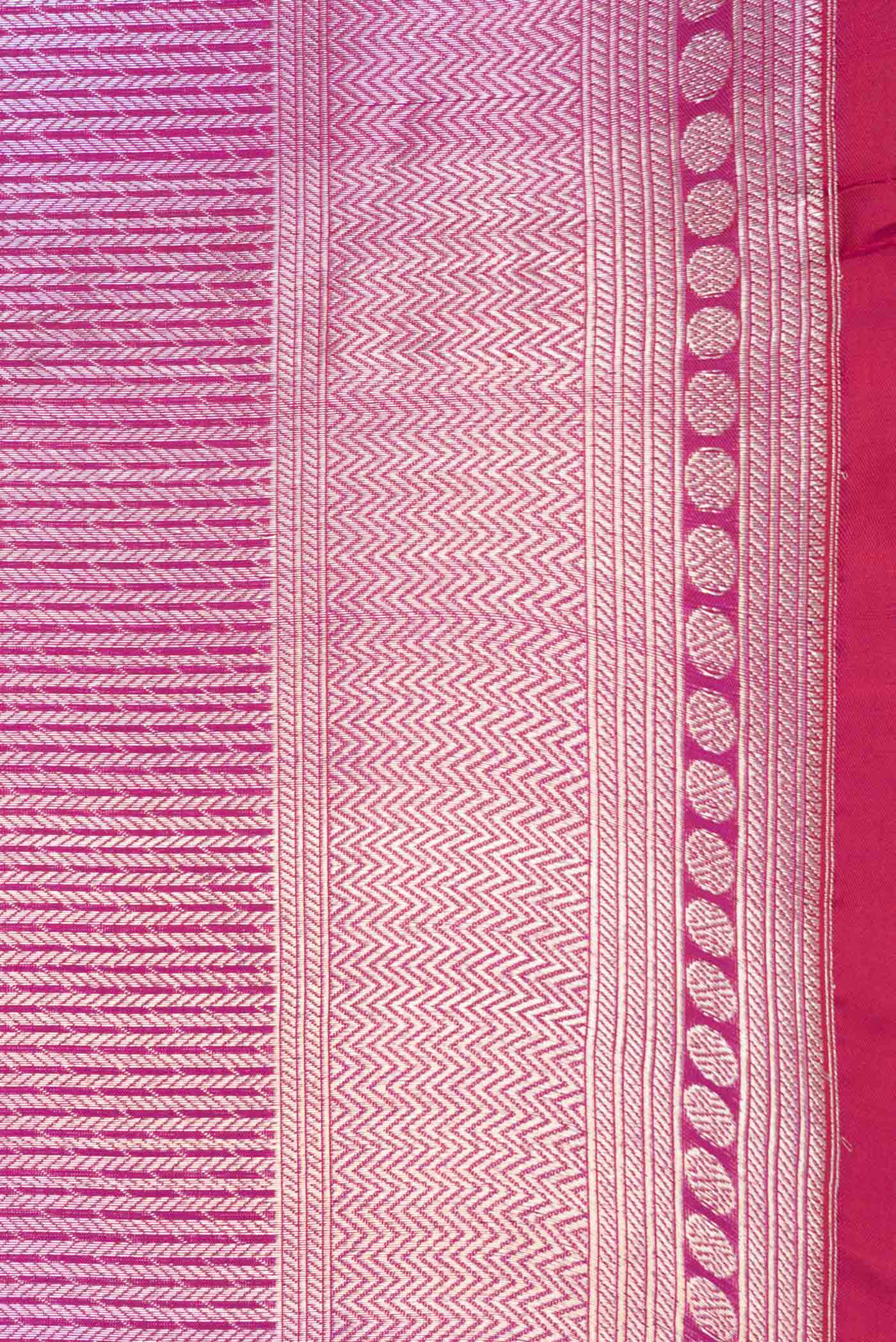 Magenta Dual Tone Banarasi Silk Saree - Image 3