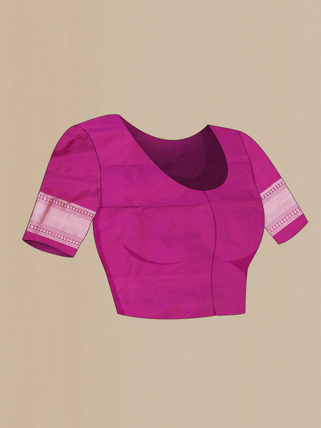 Magenta Dual Tone Banarasi Silk Saree - Image 5