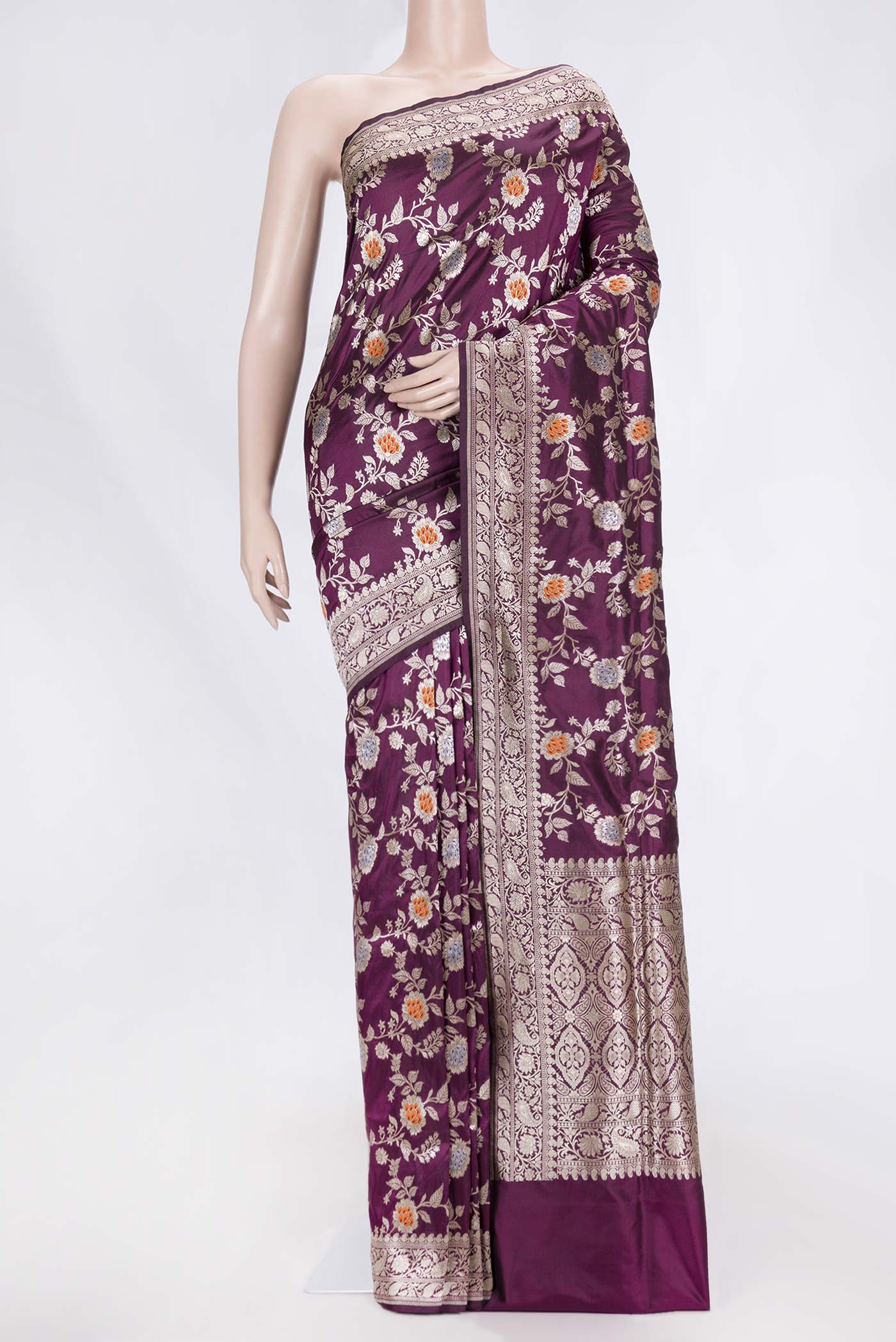 Purple Banarasi Silk Saree