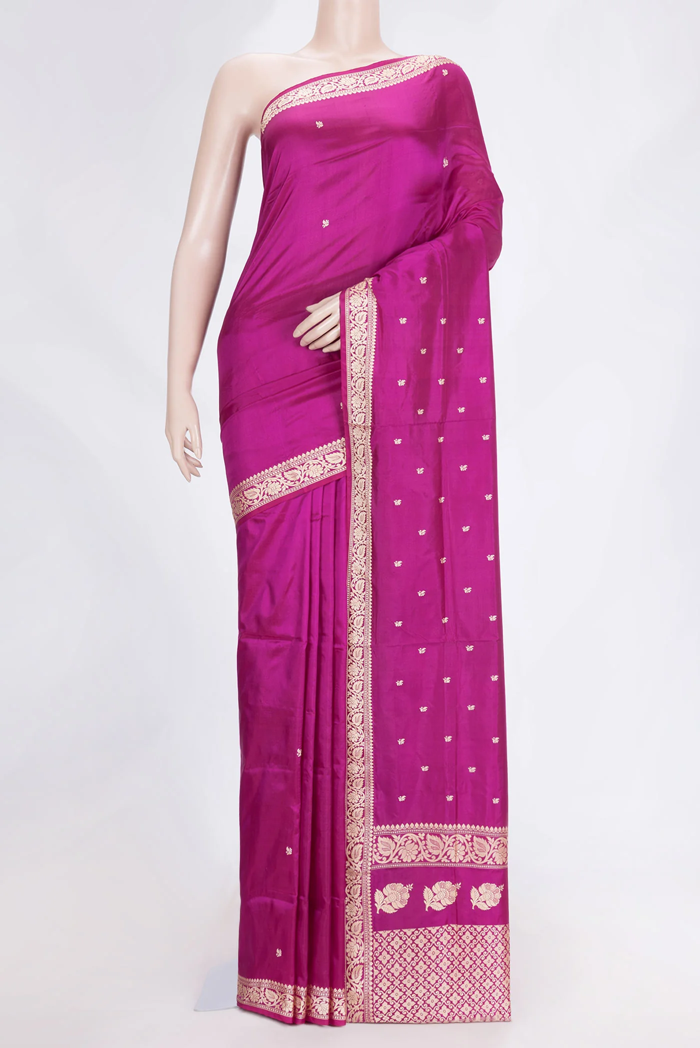 Magenta Banarasi Katan Silk Saree