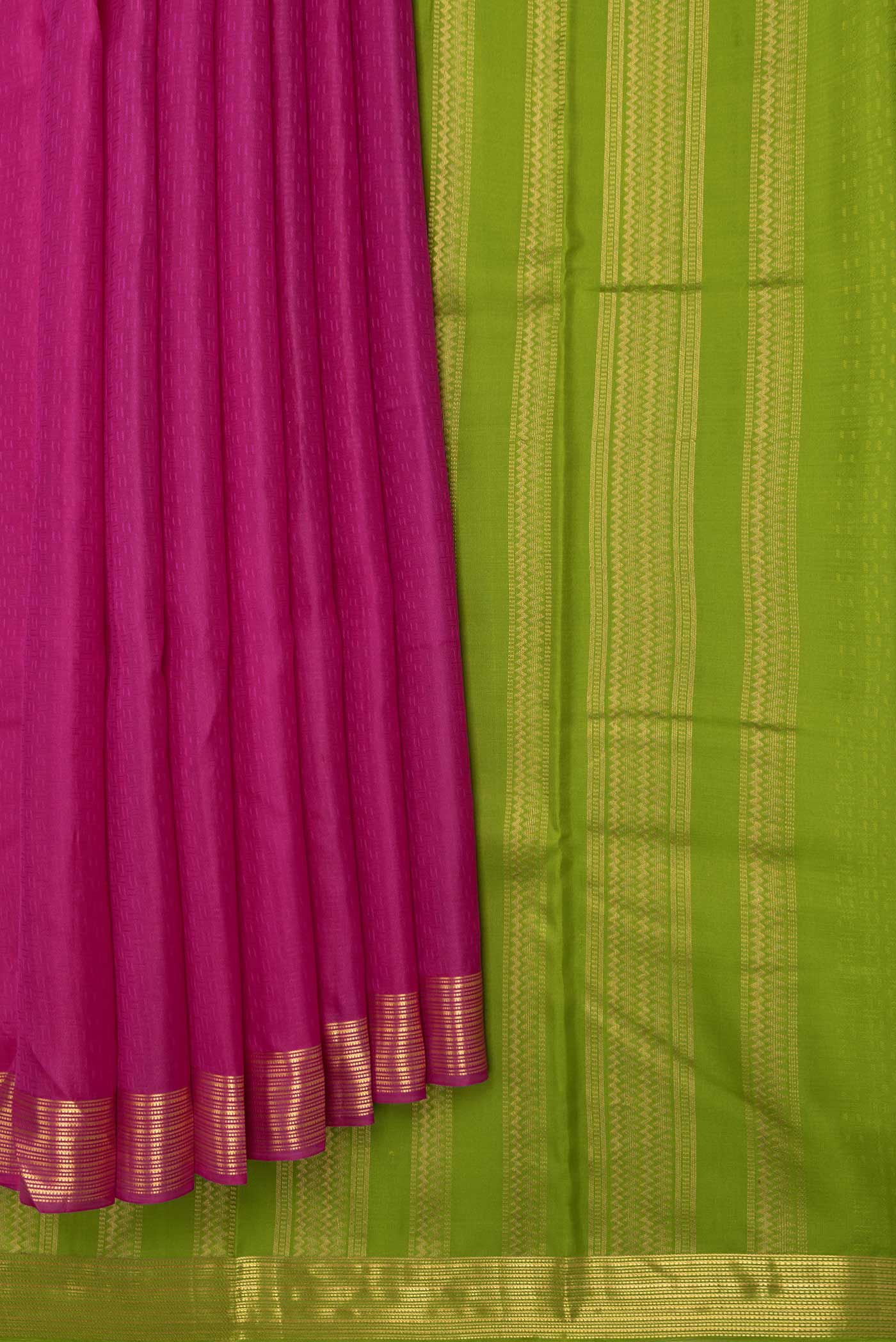 Magenta Dual Tone Kanchipuram Saree - Image 4