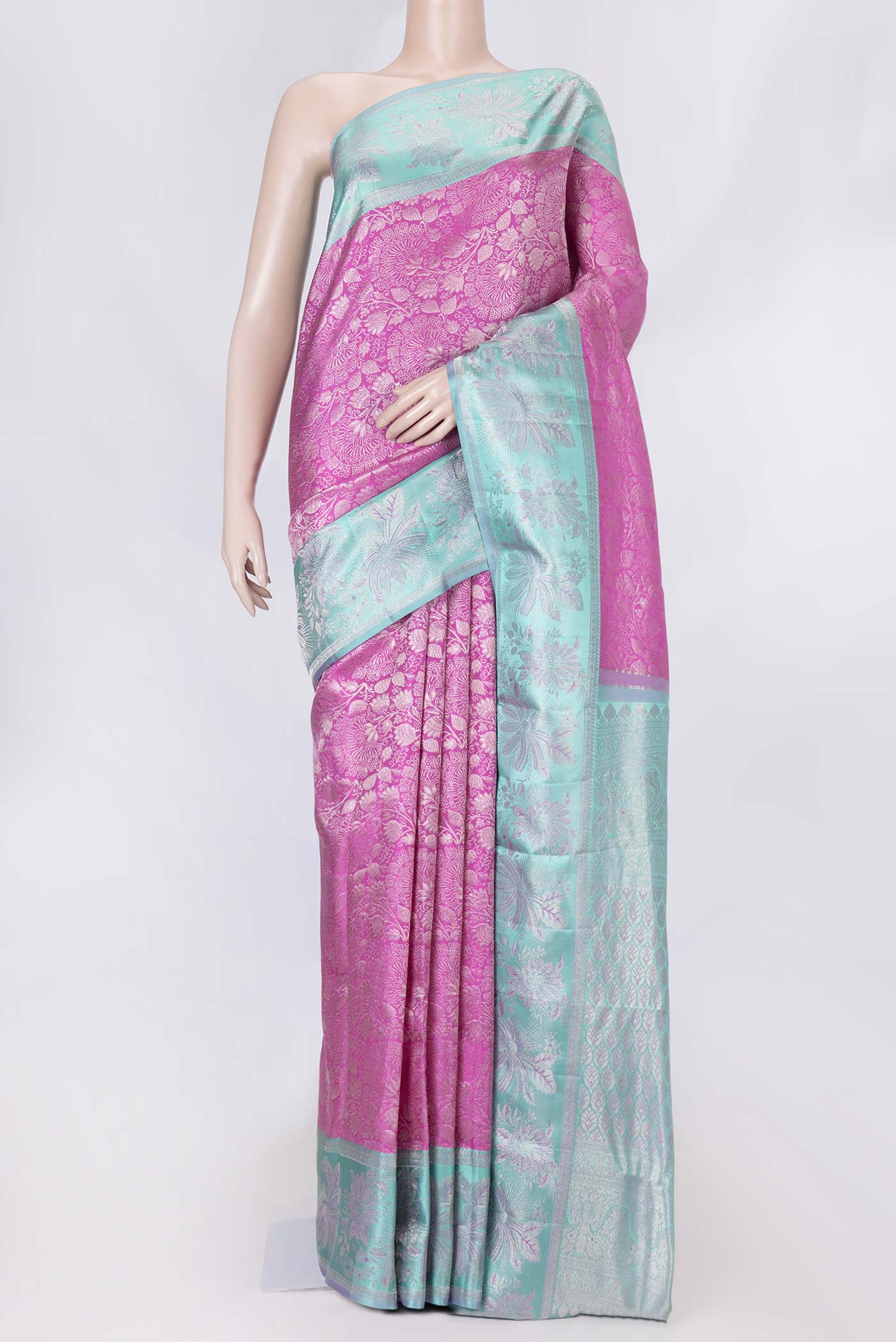 Magenta Dual Tone Kanjivaram Saree
