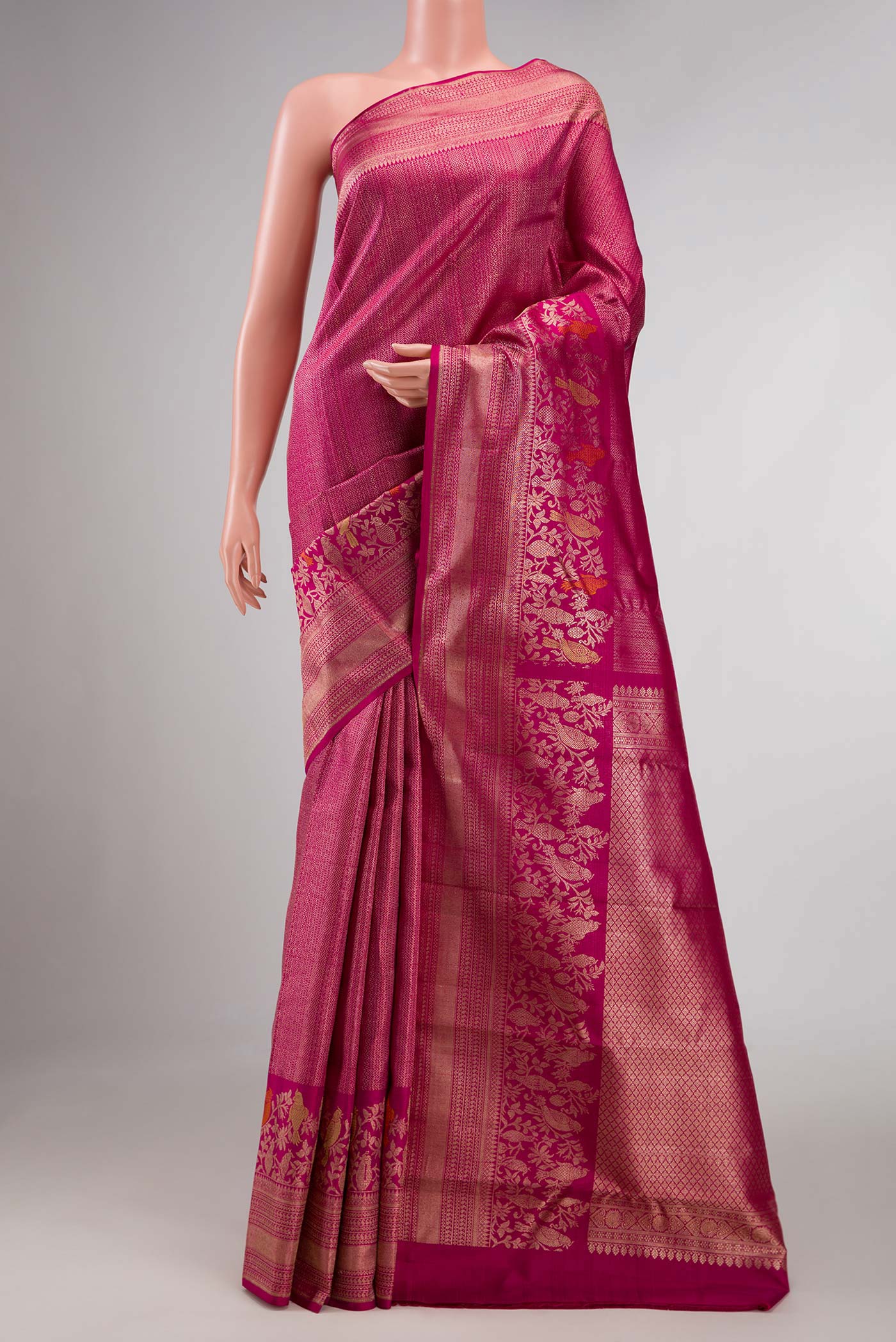 Magenta Dual Tone Kanchipuram Saree
