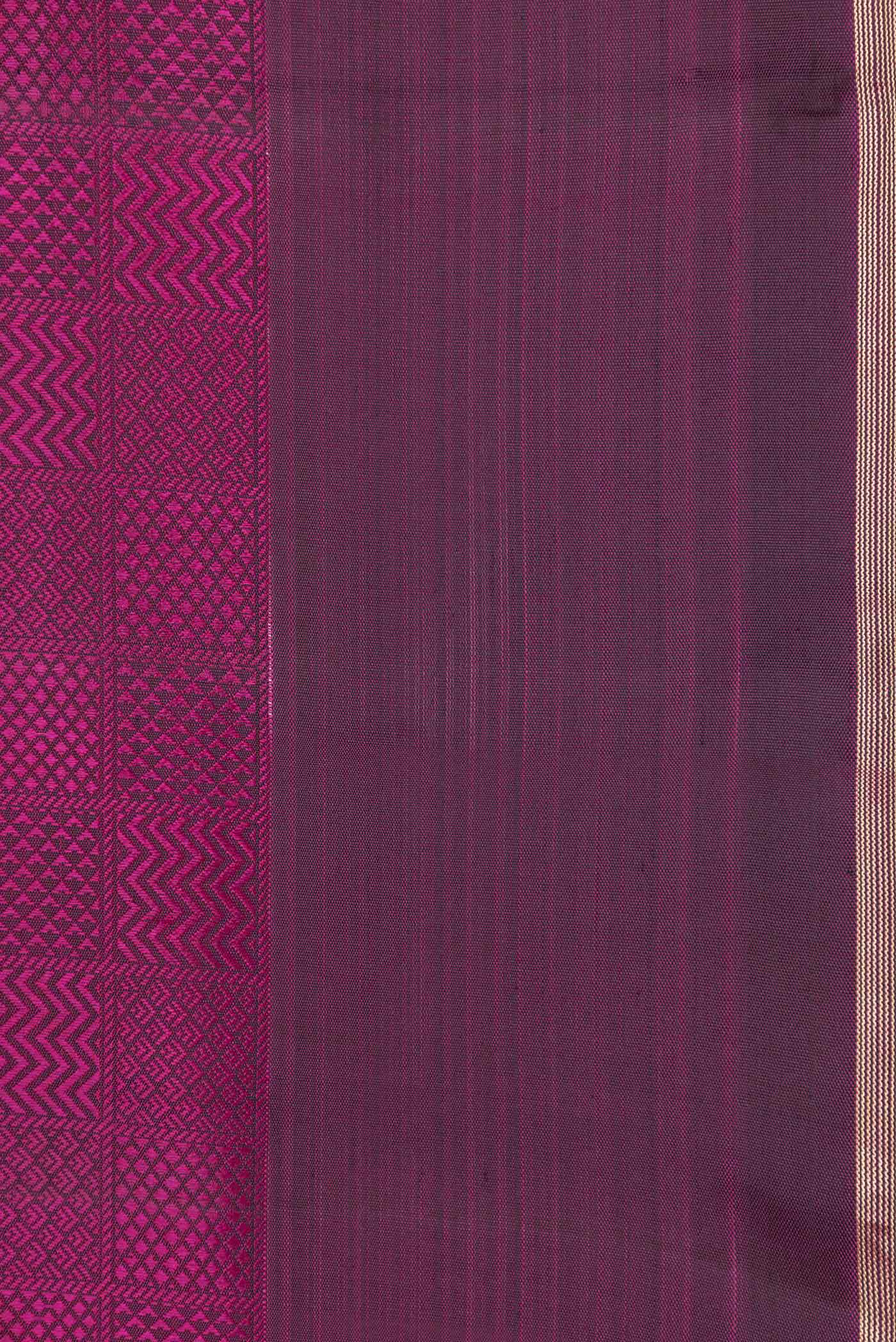 Magenta Dual Tone Kanjivaram Saree - Image 3