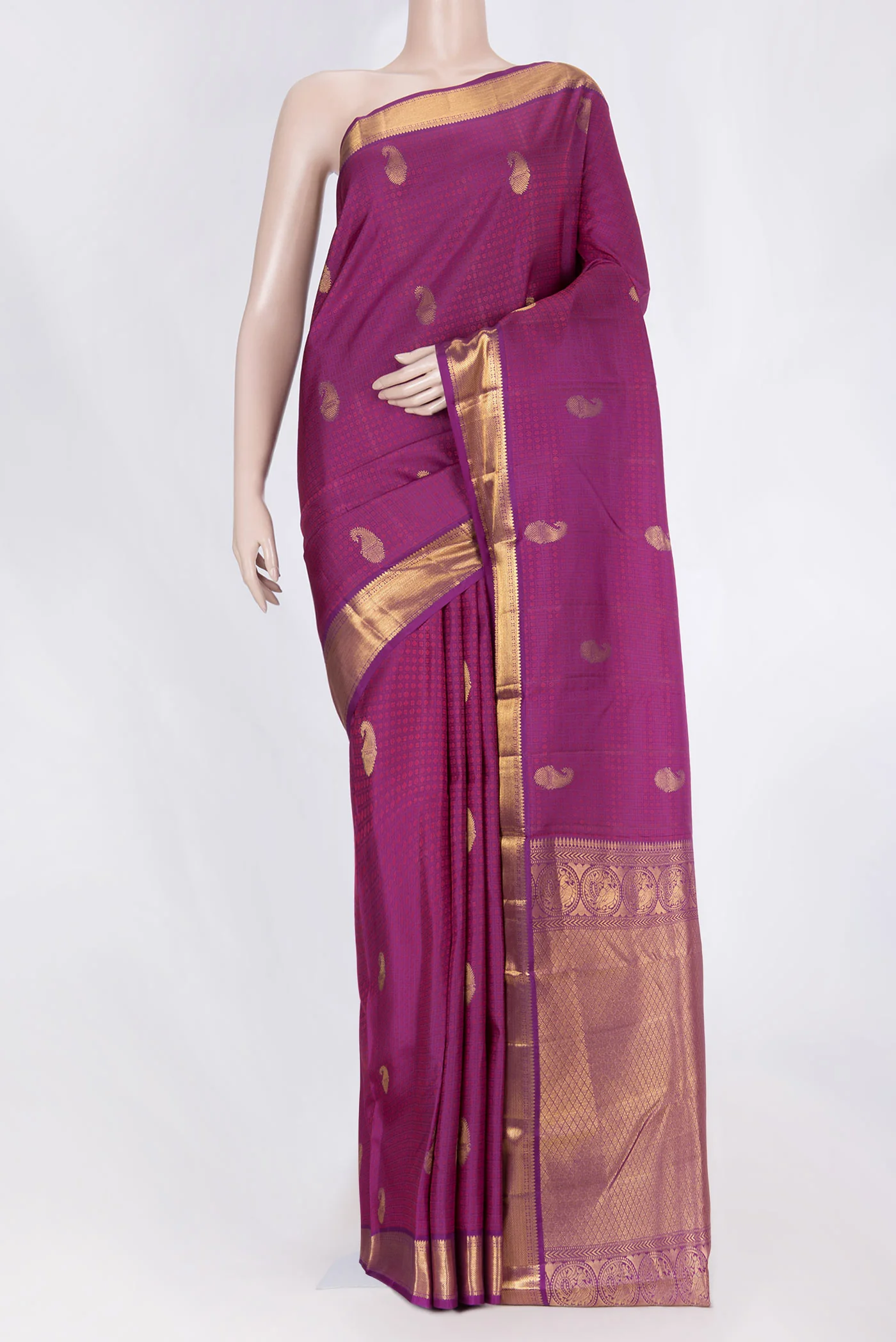 Magenta Dual Tone Kanchipuram Saree