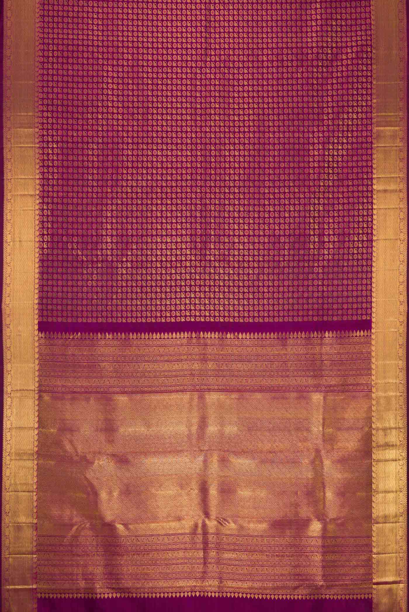 Magenta Dual Tone Kanchipuram Silk Saree - Image 6