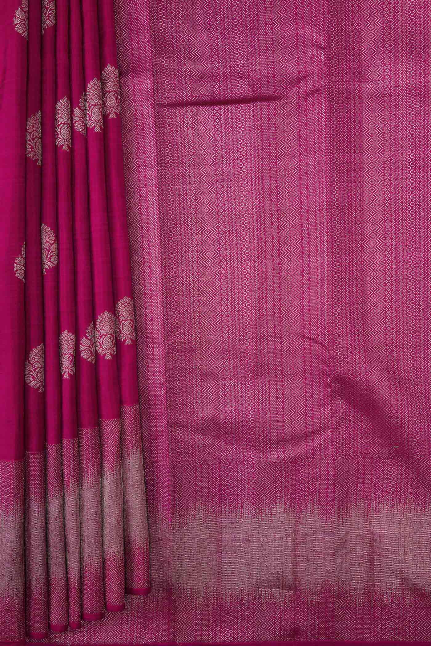 Magenta Dual Tone Kanjivaram Silk Saree - Image 4