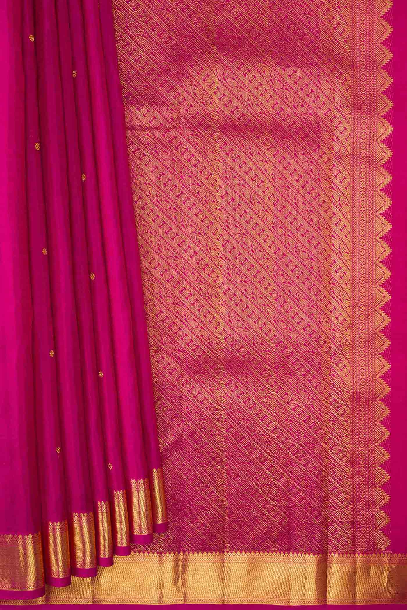 Magenta Kanchipuram Silk Saree - Image 4