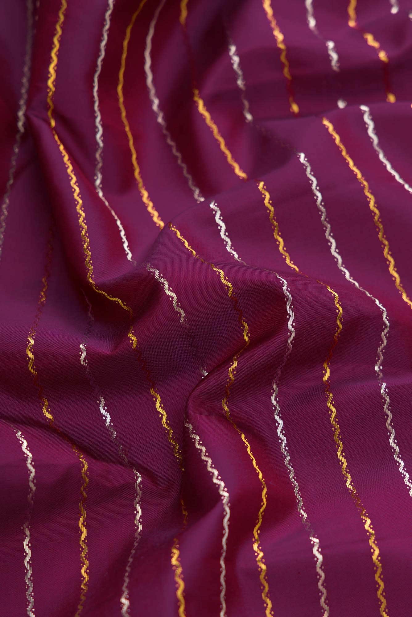 Magenta Dual Tone Kanchipuram Silk Saree - Image 3