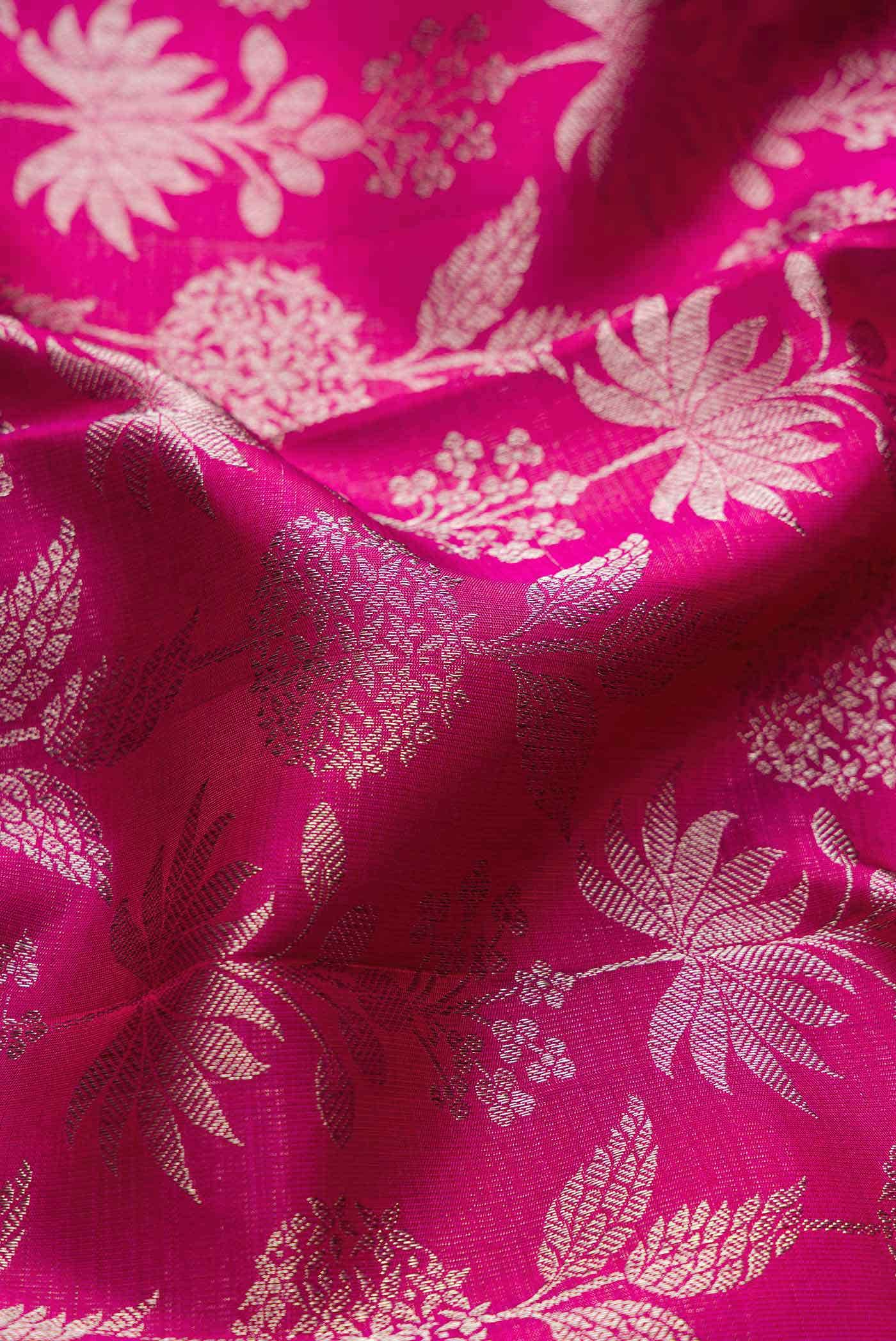 Magenta Dual Tone Kanchipuram Silk Saree - Image 3