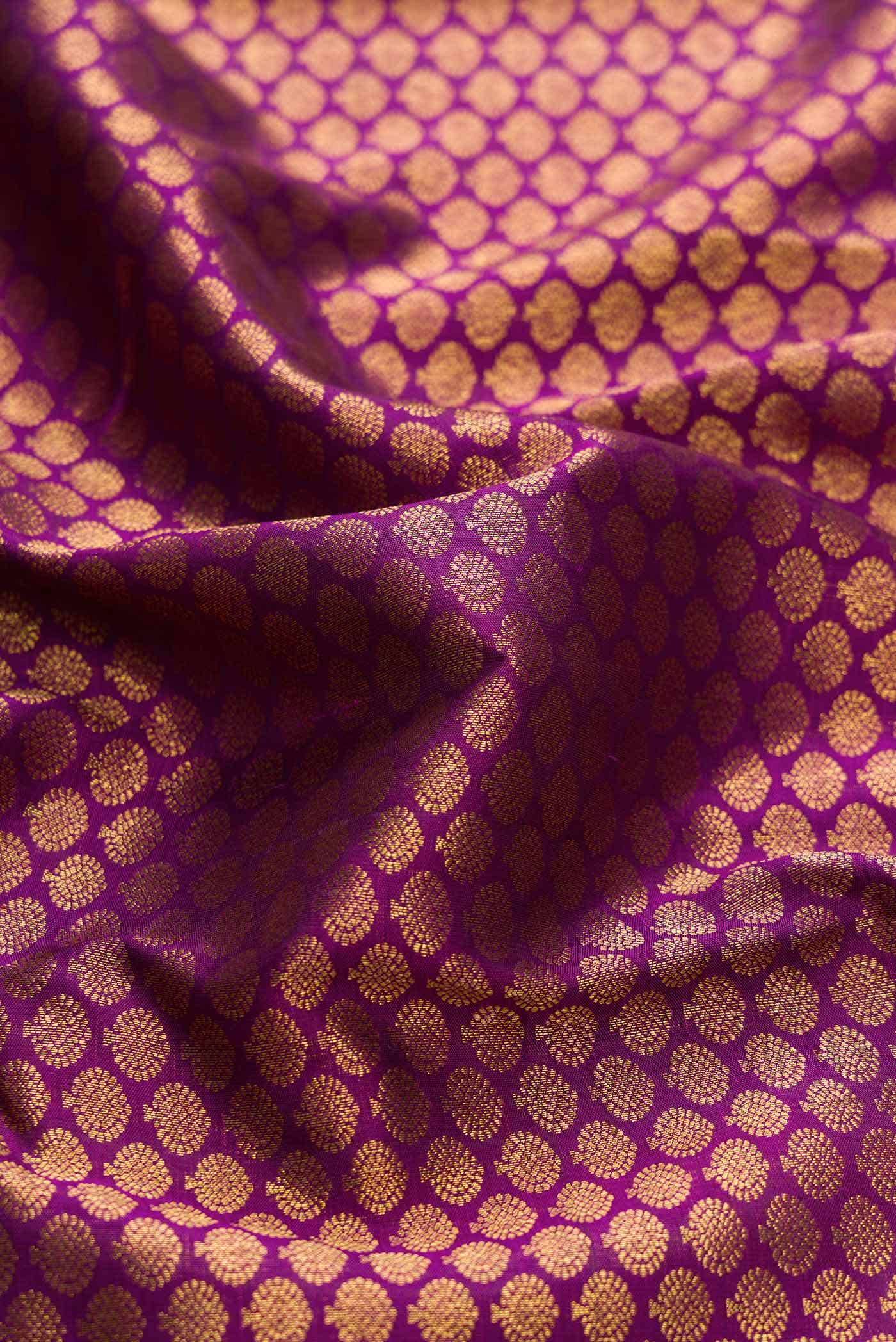 Magenta Dual Tone Kanchipuram Silk Saree - Image 3