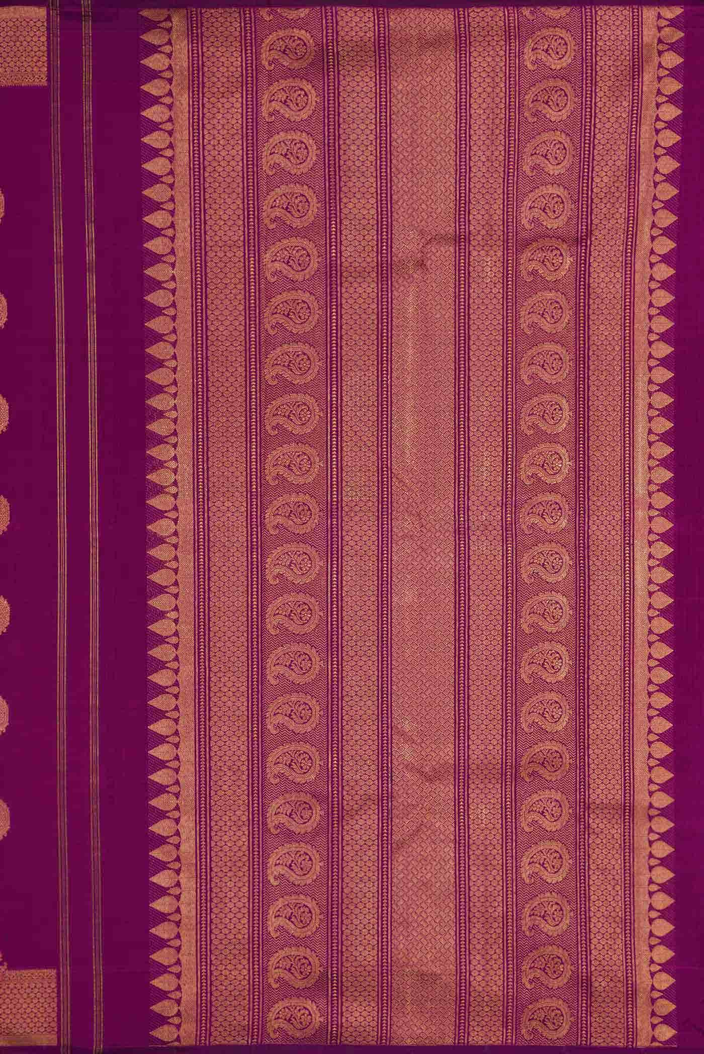 Magenta Dual Tone Kanchipuram Silk Saree - Image 5