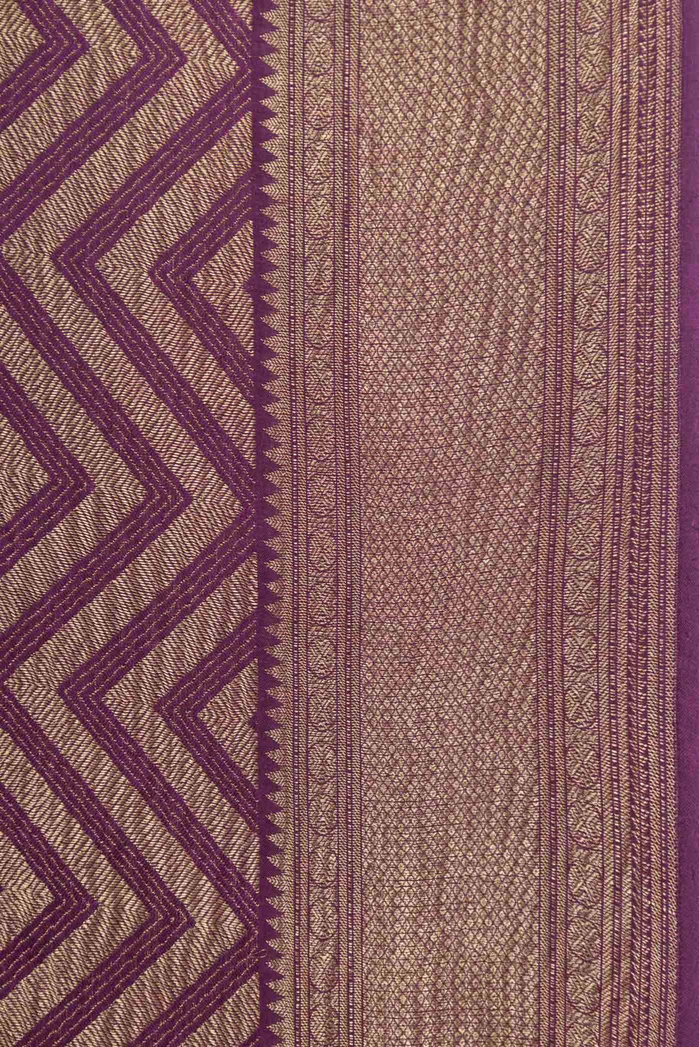 Purple Mysore Crepe Saree - Image 3
