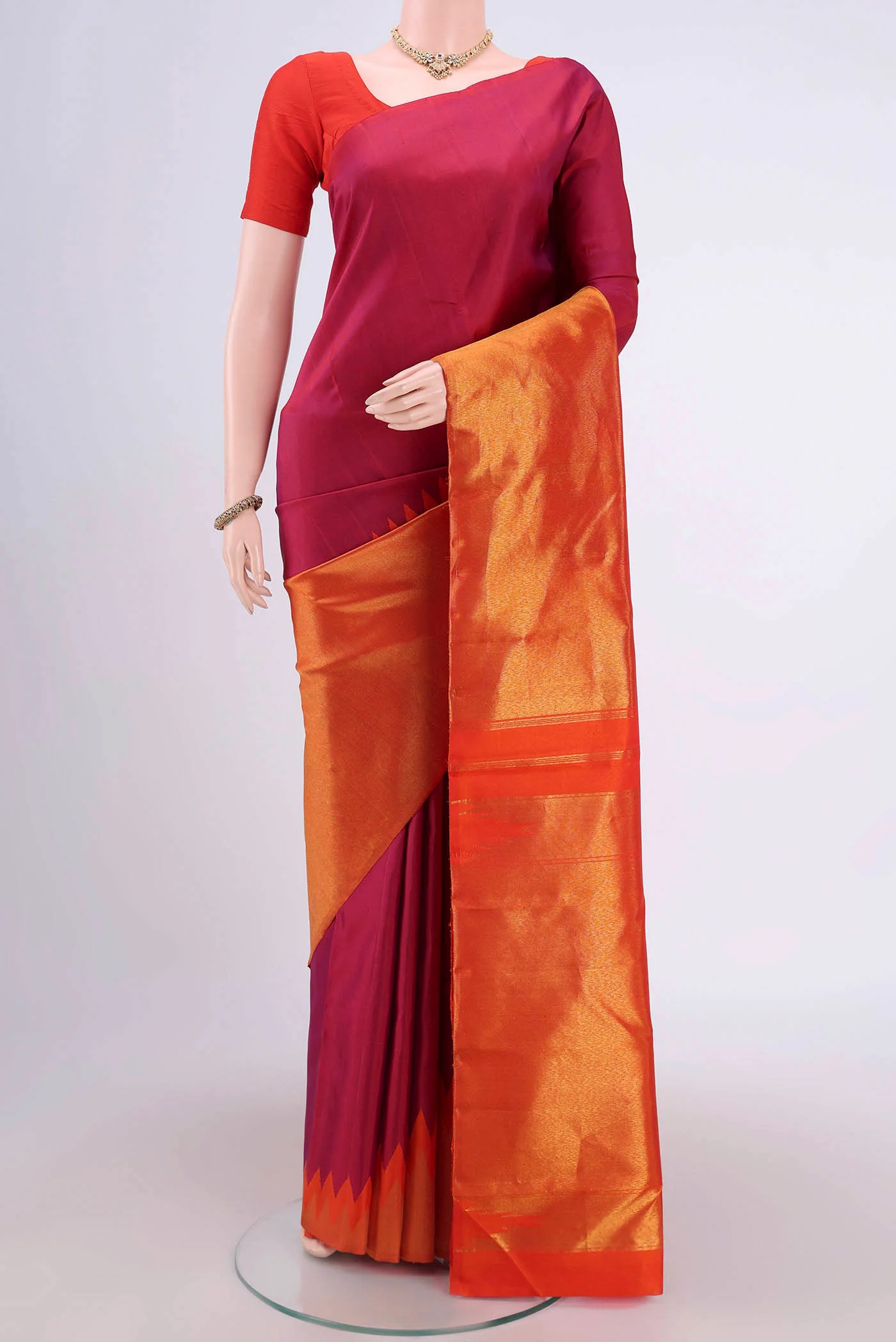 Magenta Kanjivaram Silk Saree