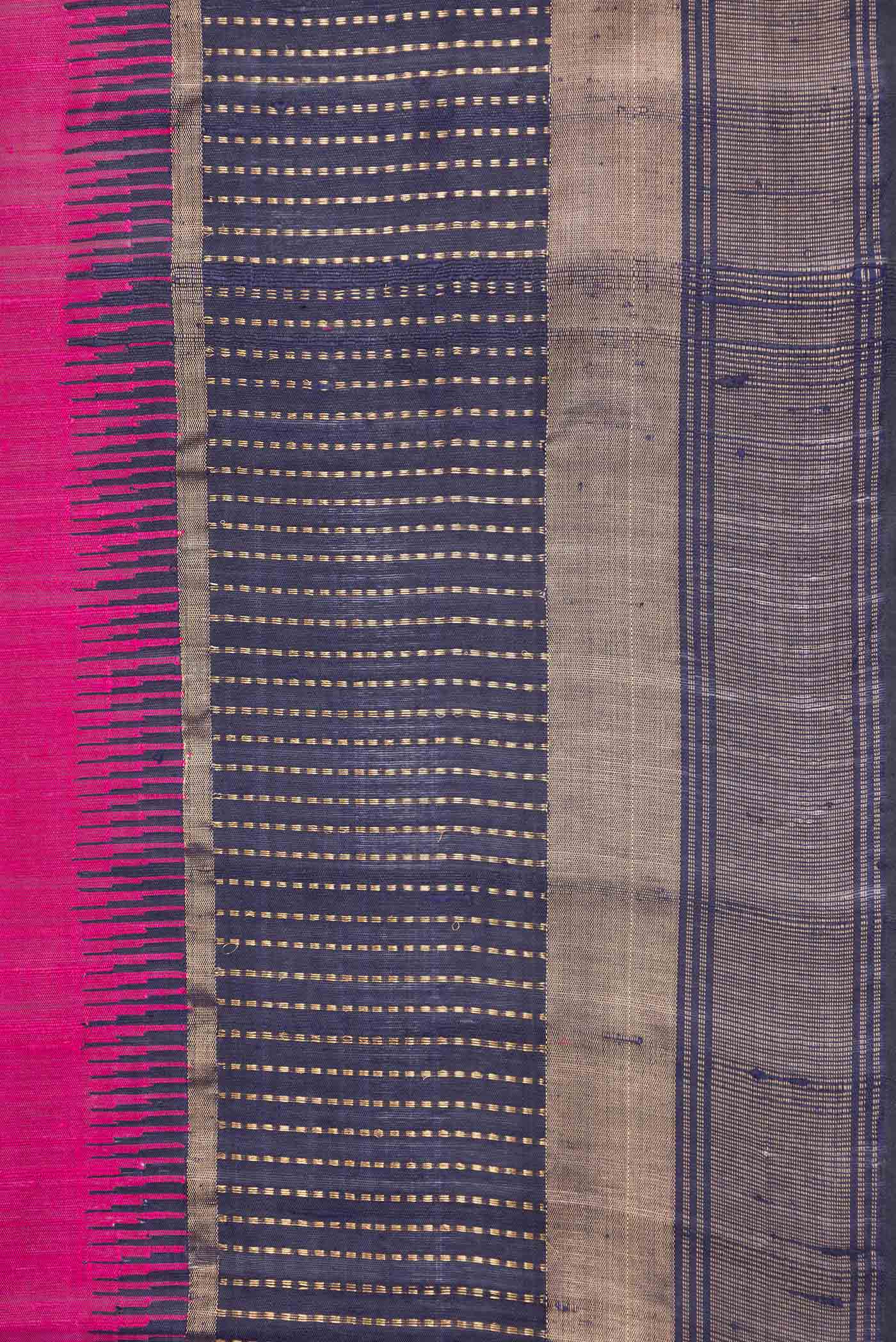 Magenta Dual Tone Tussar Saree - Image 3