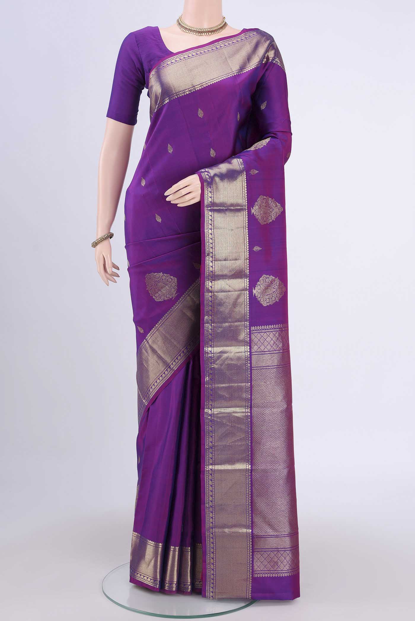 Purple Kanchipuram Silk Saree